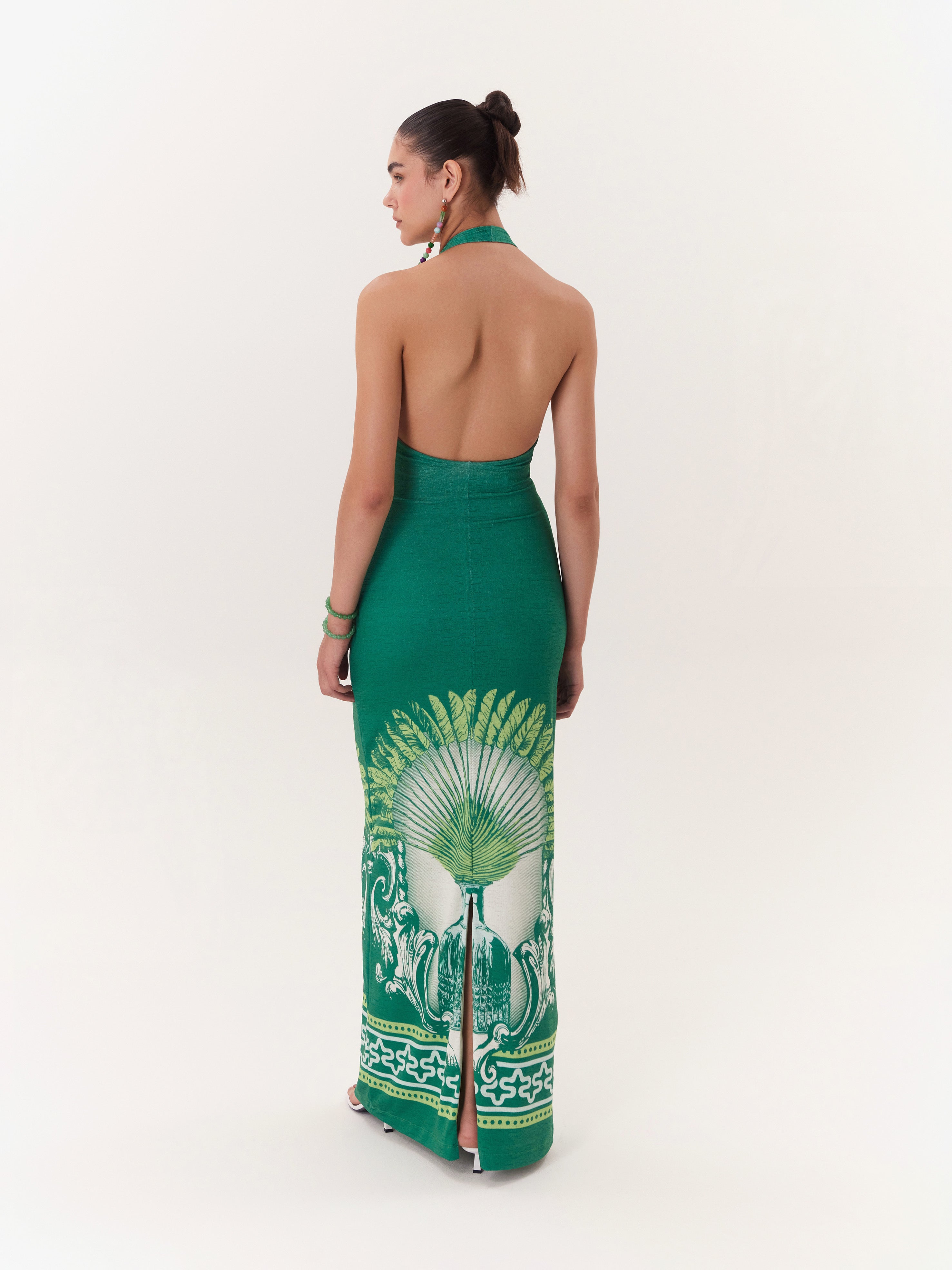 Solar Halter Maxi Dress - Green