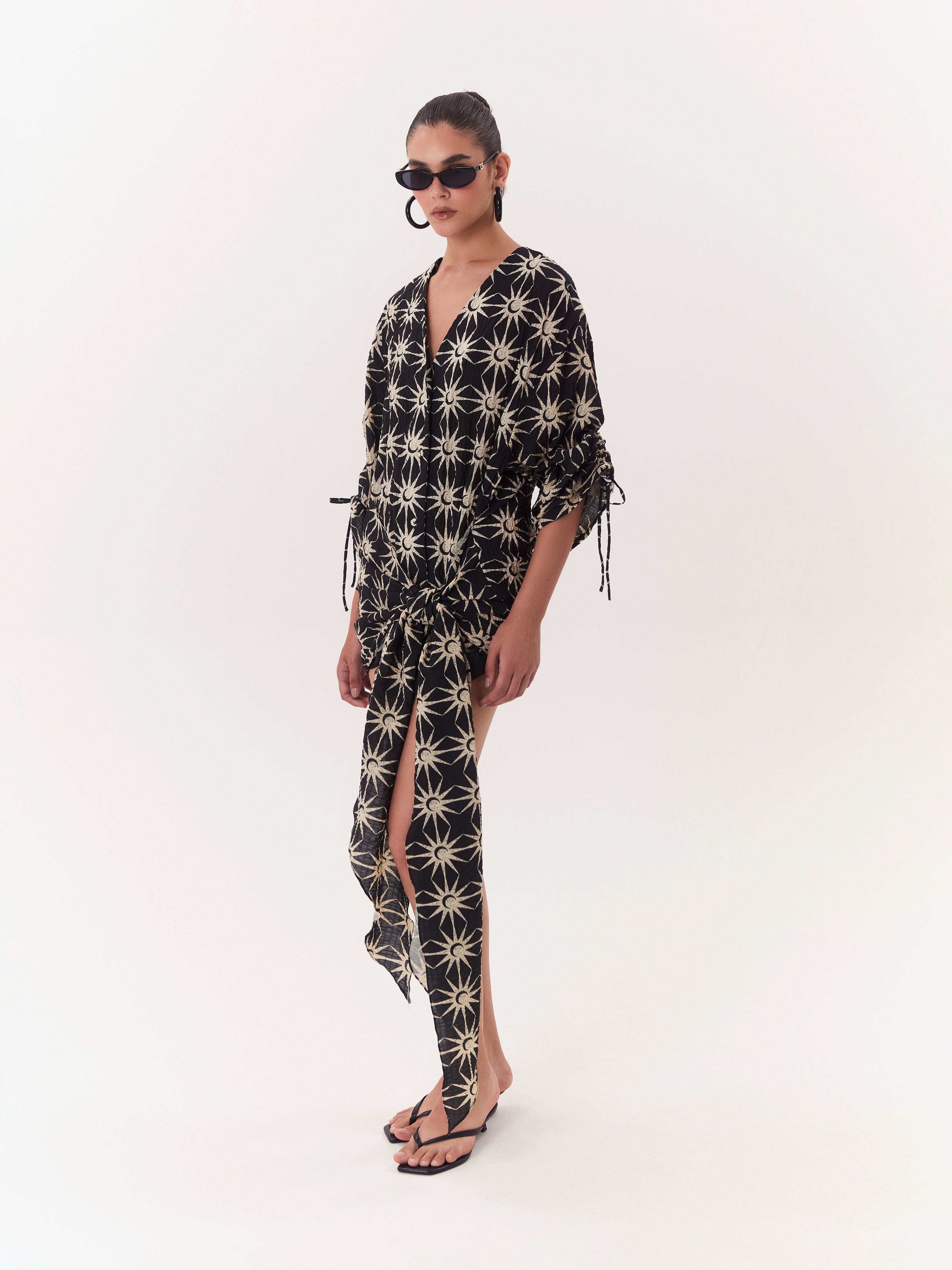 Solar Wrap Dress - Black