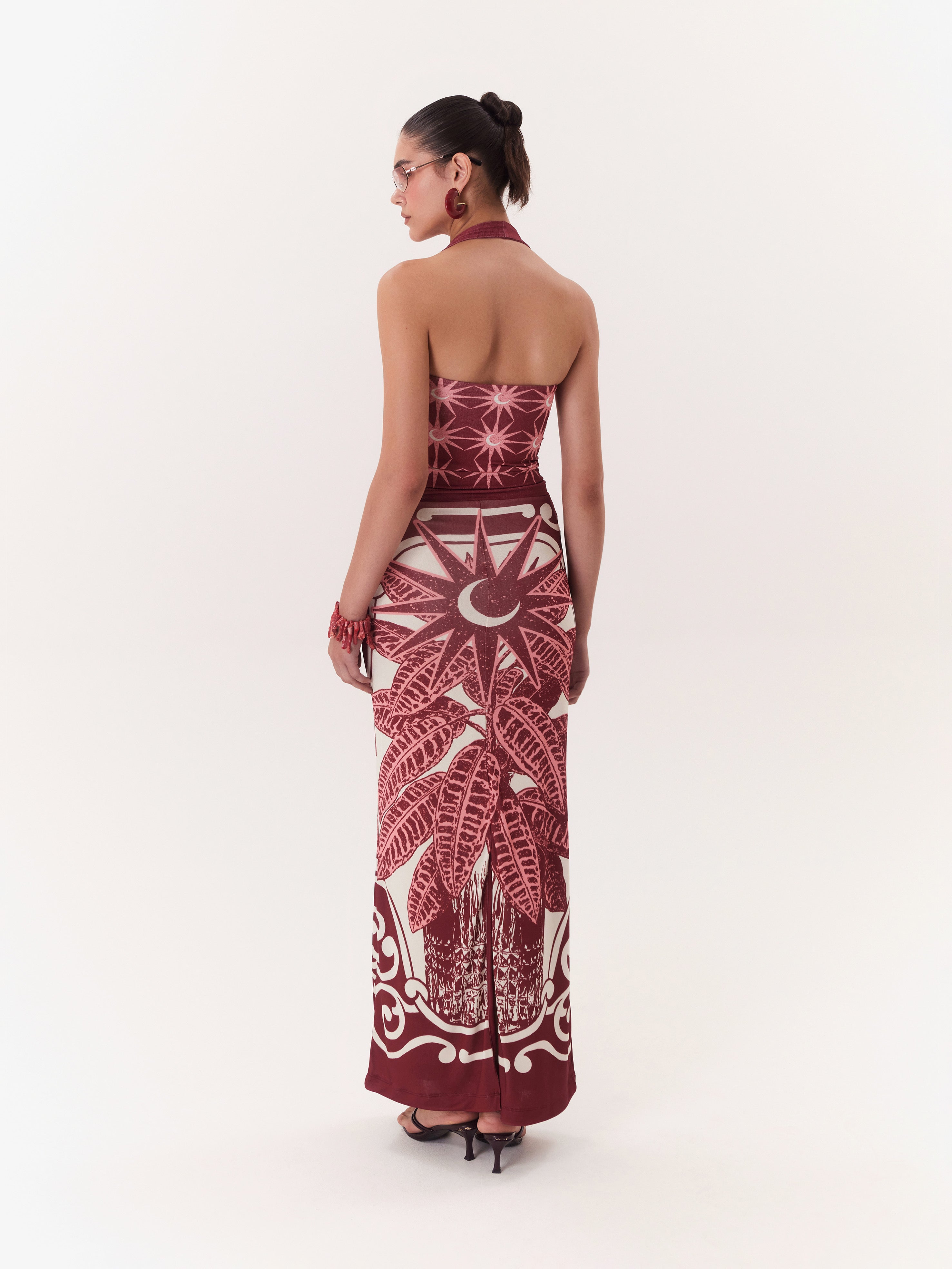 Solar Maxi Skirt - Burgundy
