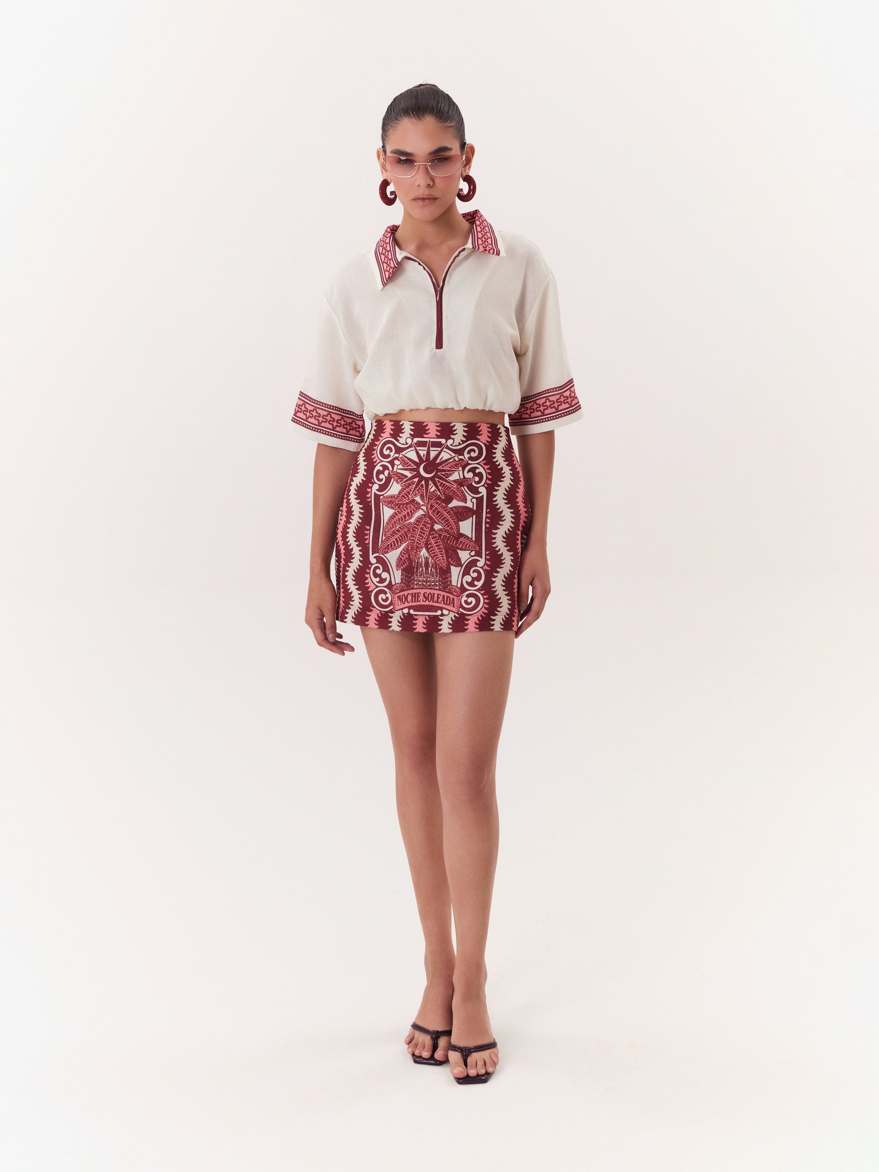 Solar Mini Skirt - Burgundy
