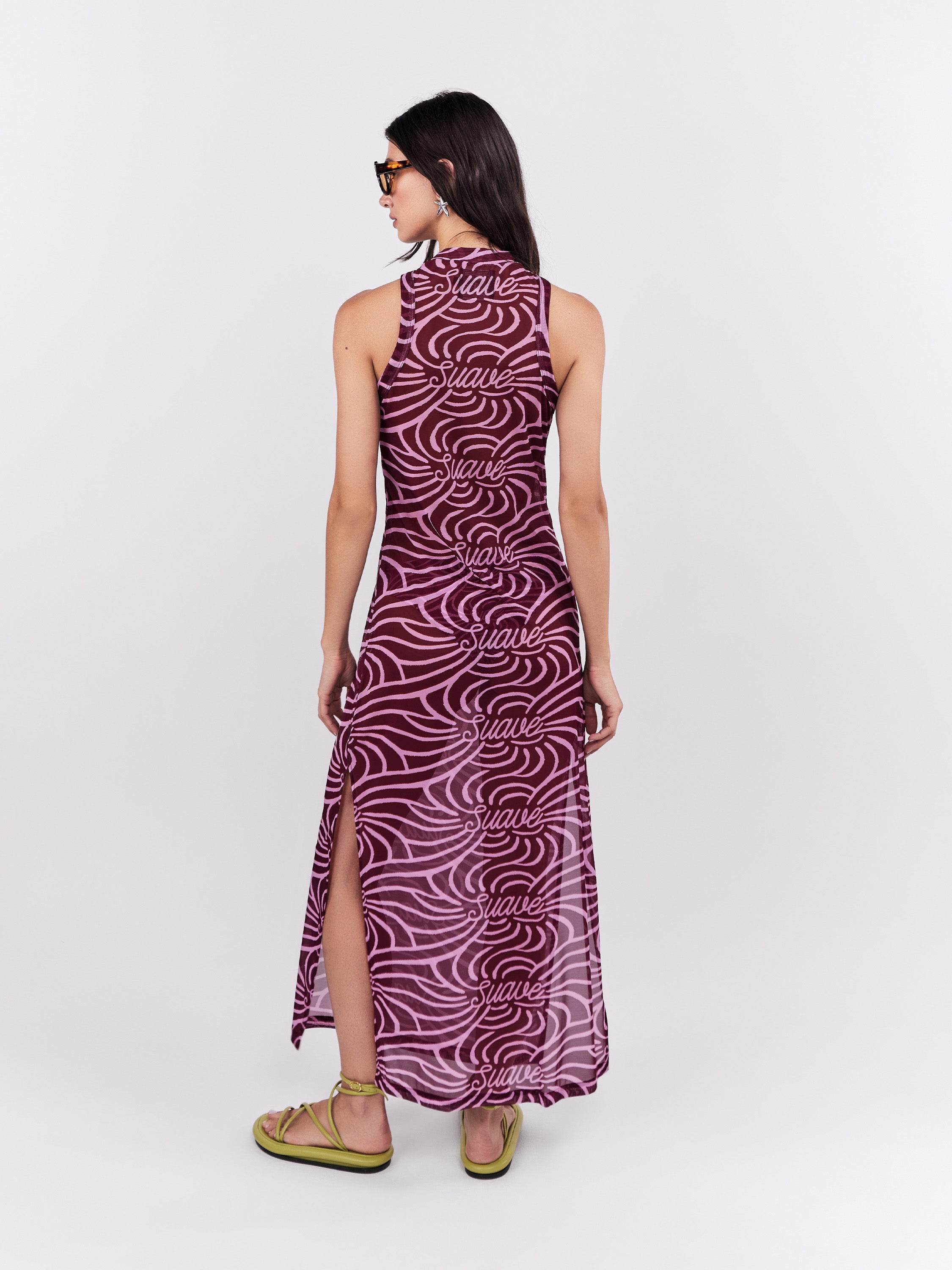 Suave Mesh Dress - Magenta