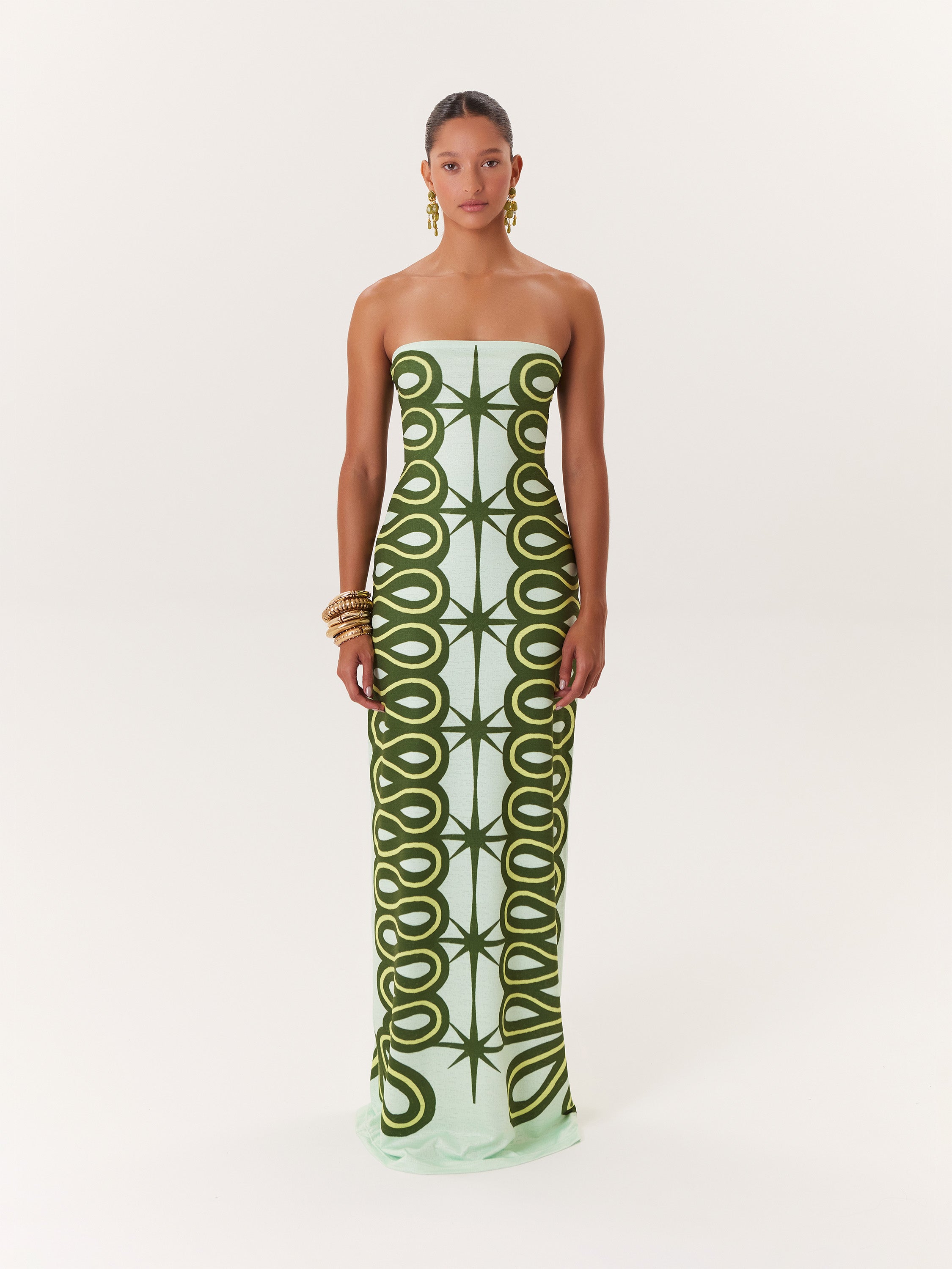 Tropical Maxi Dress - Green