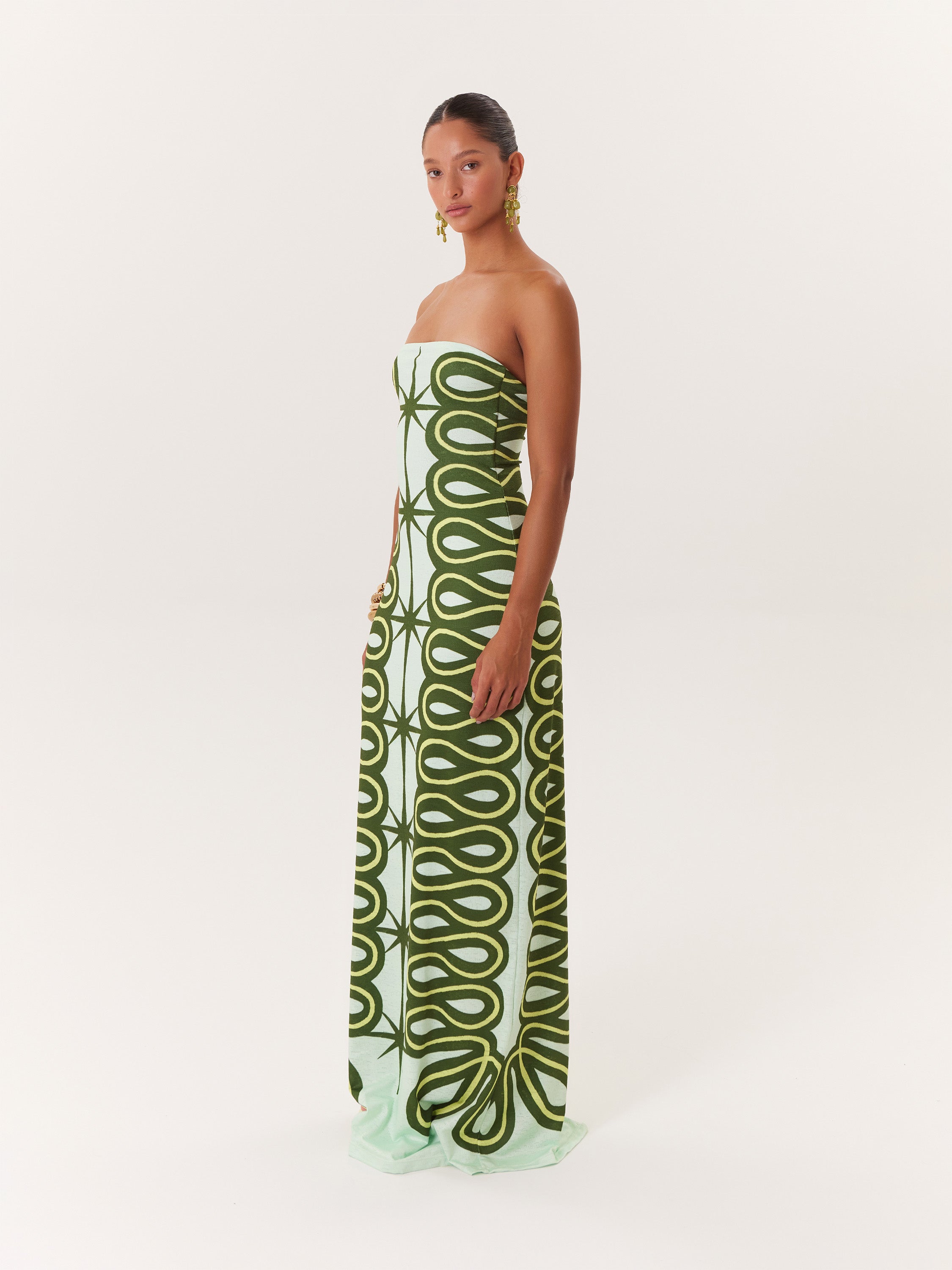 Tropical Maxi Dress - Green