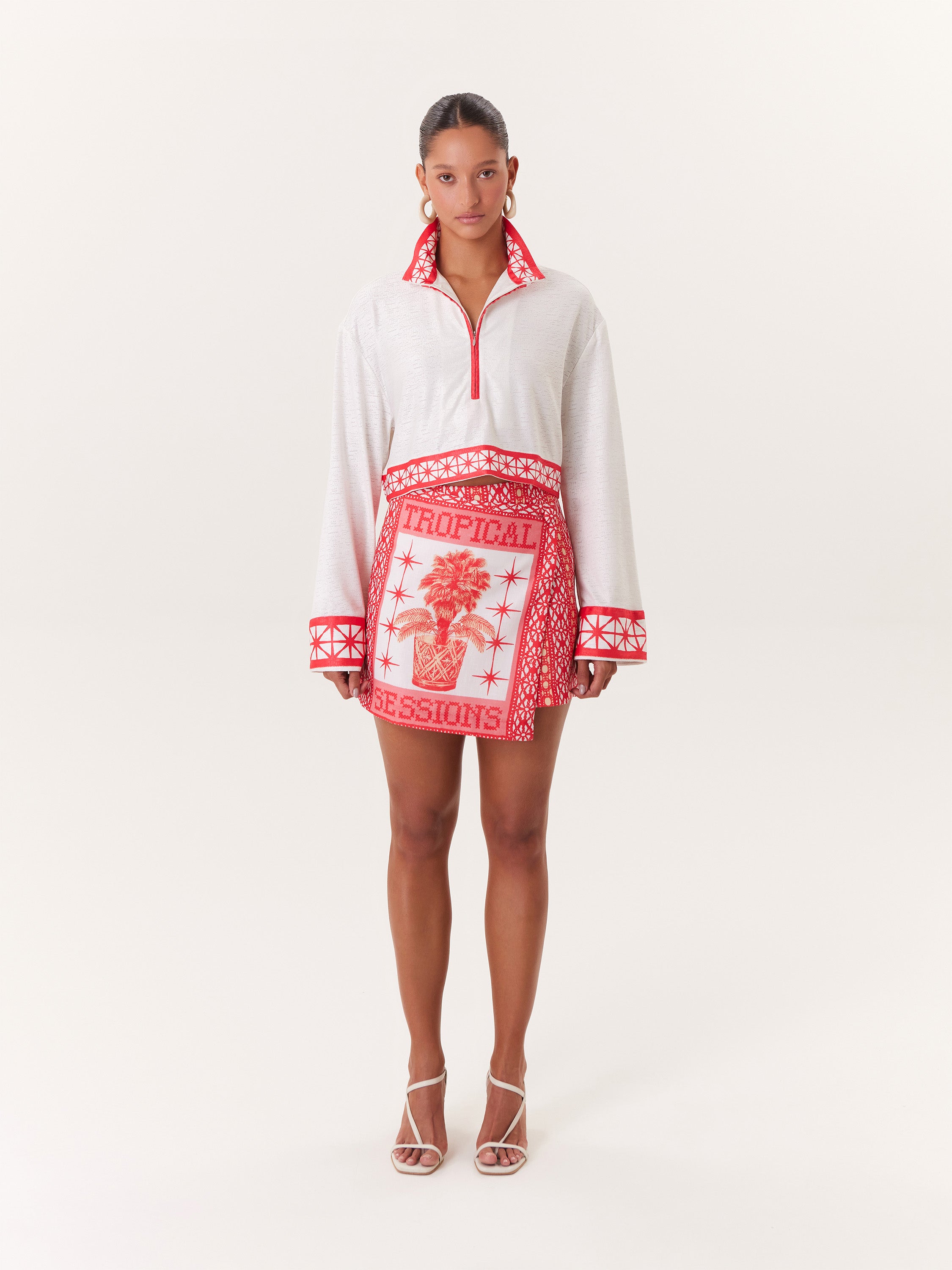 Tropical Mini Skirt - Pink