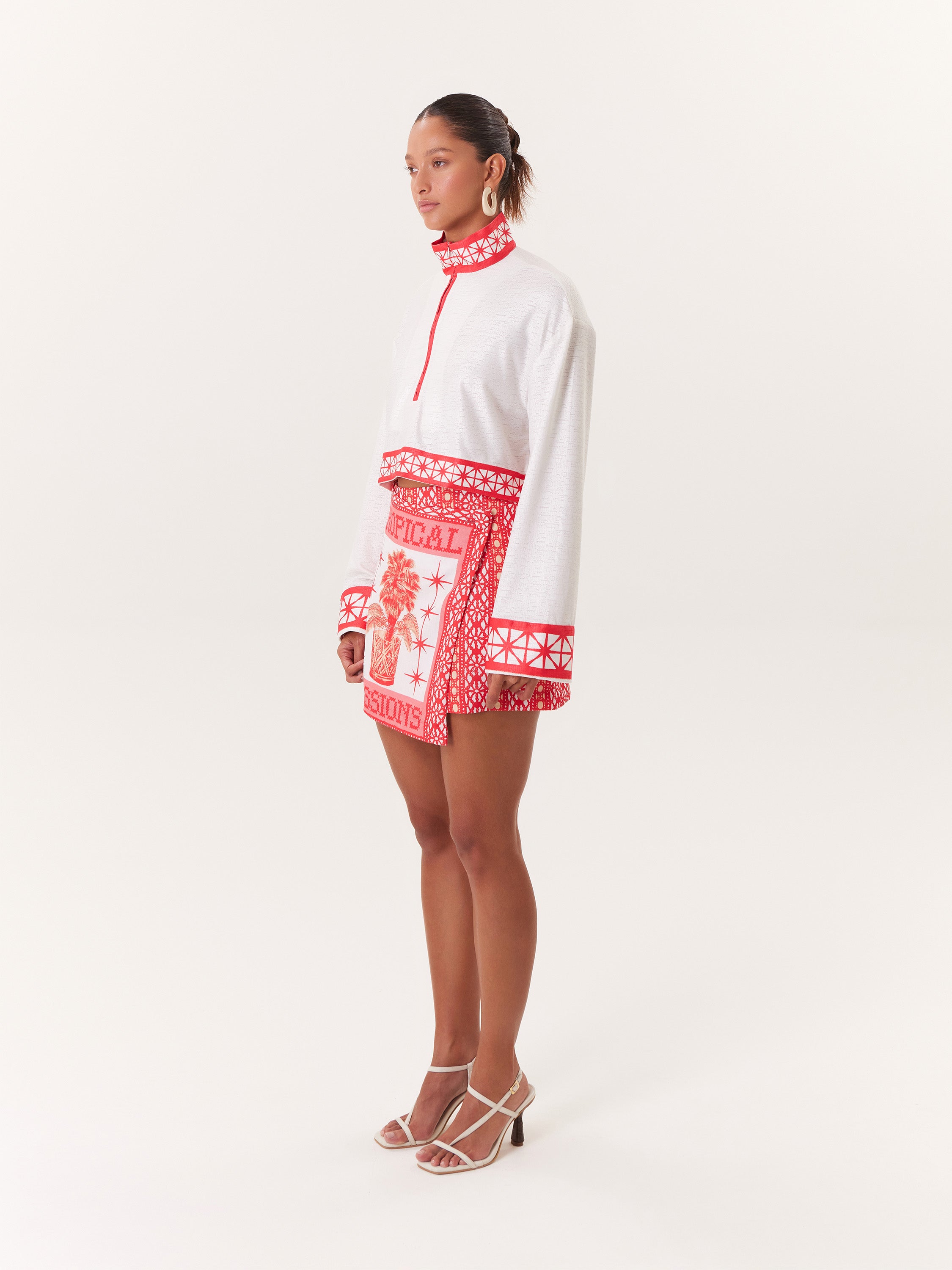 Tropical Cropped Top - Pink