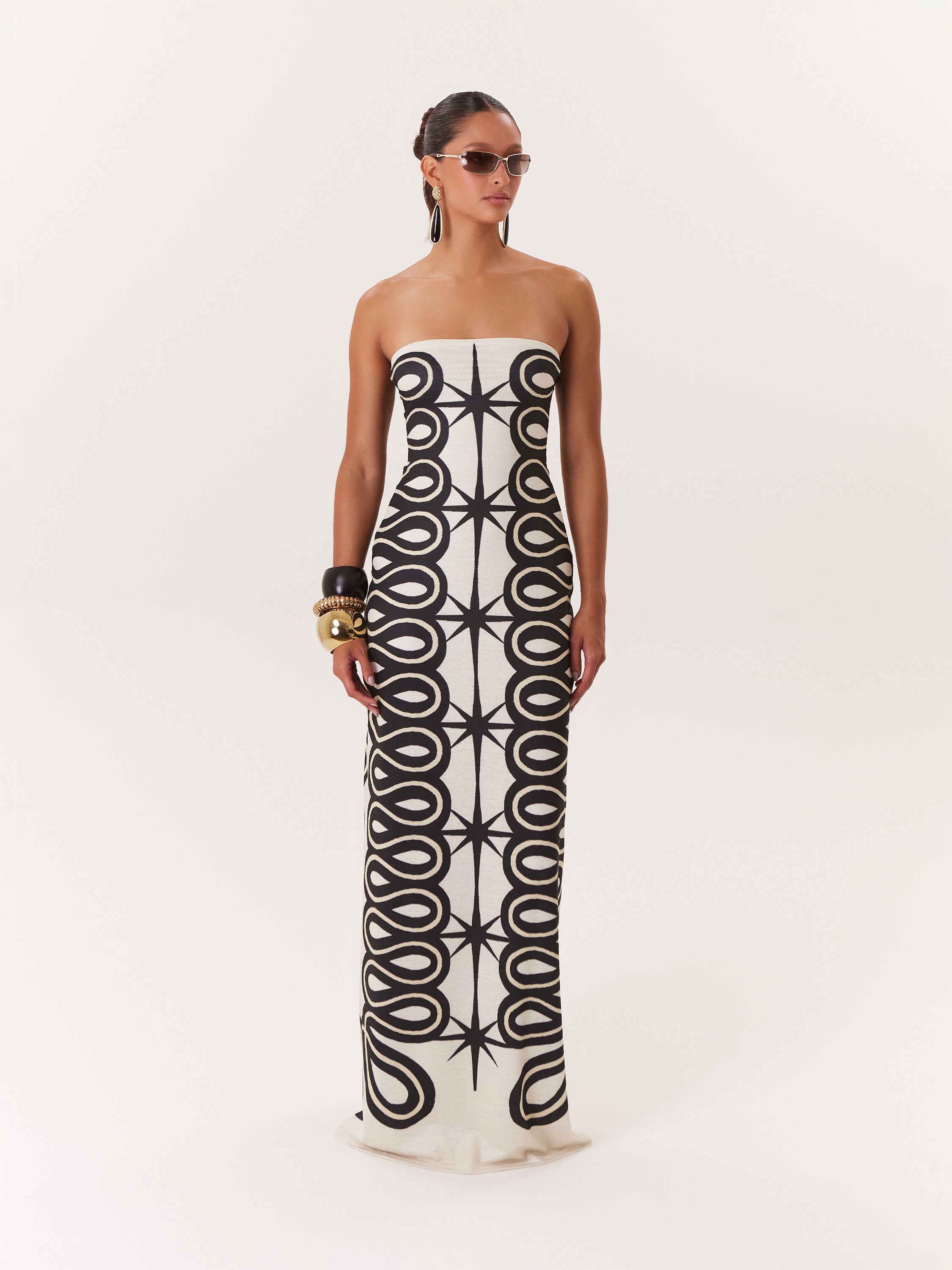 Tropical Maxi Dress - Black
