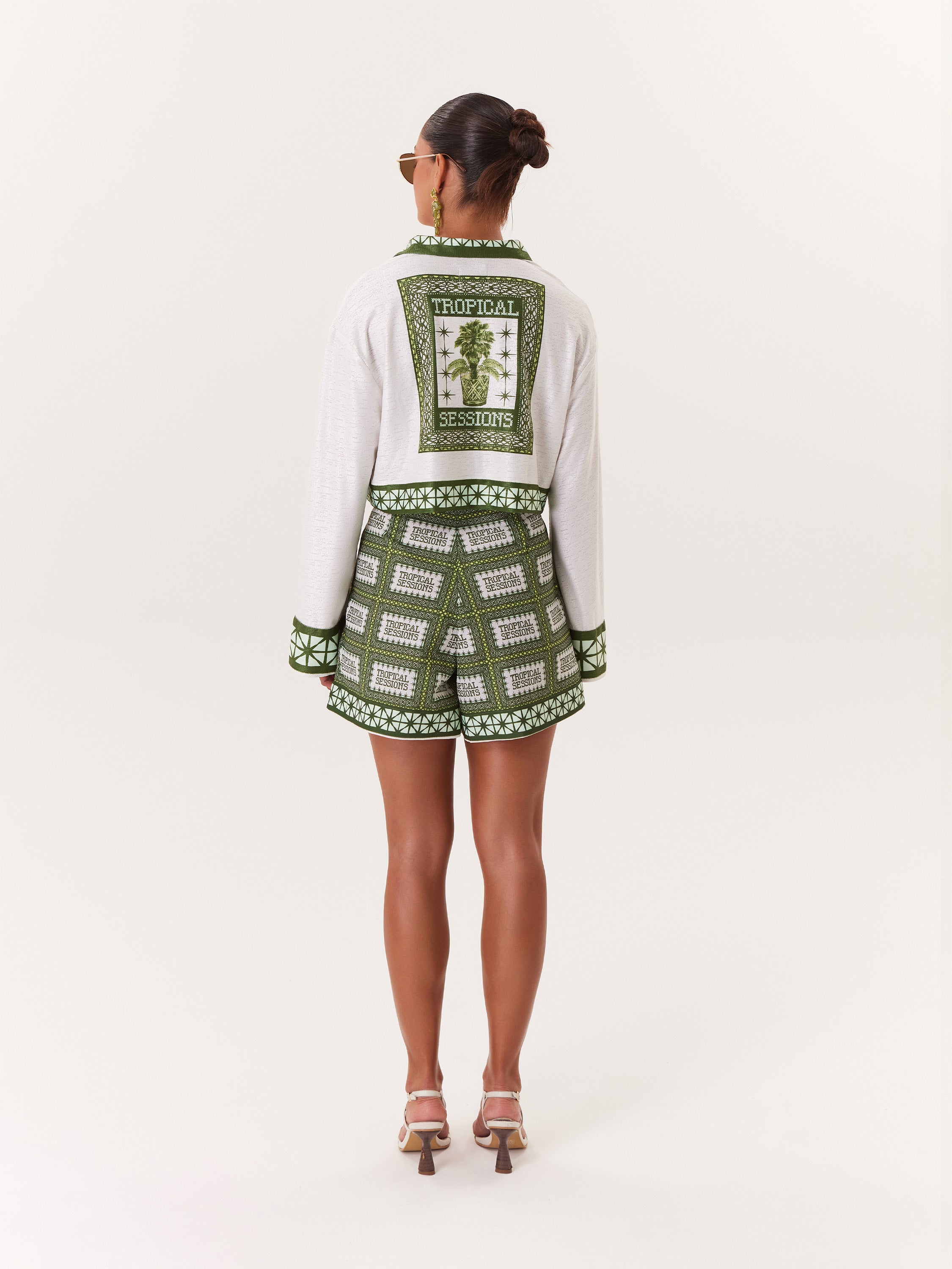 Tropical Cropped Top - Green