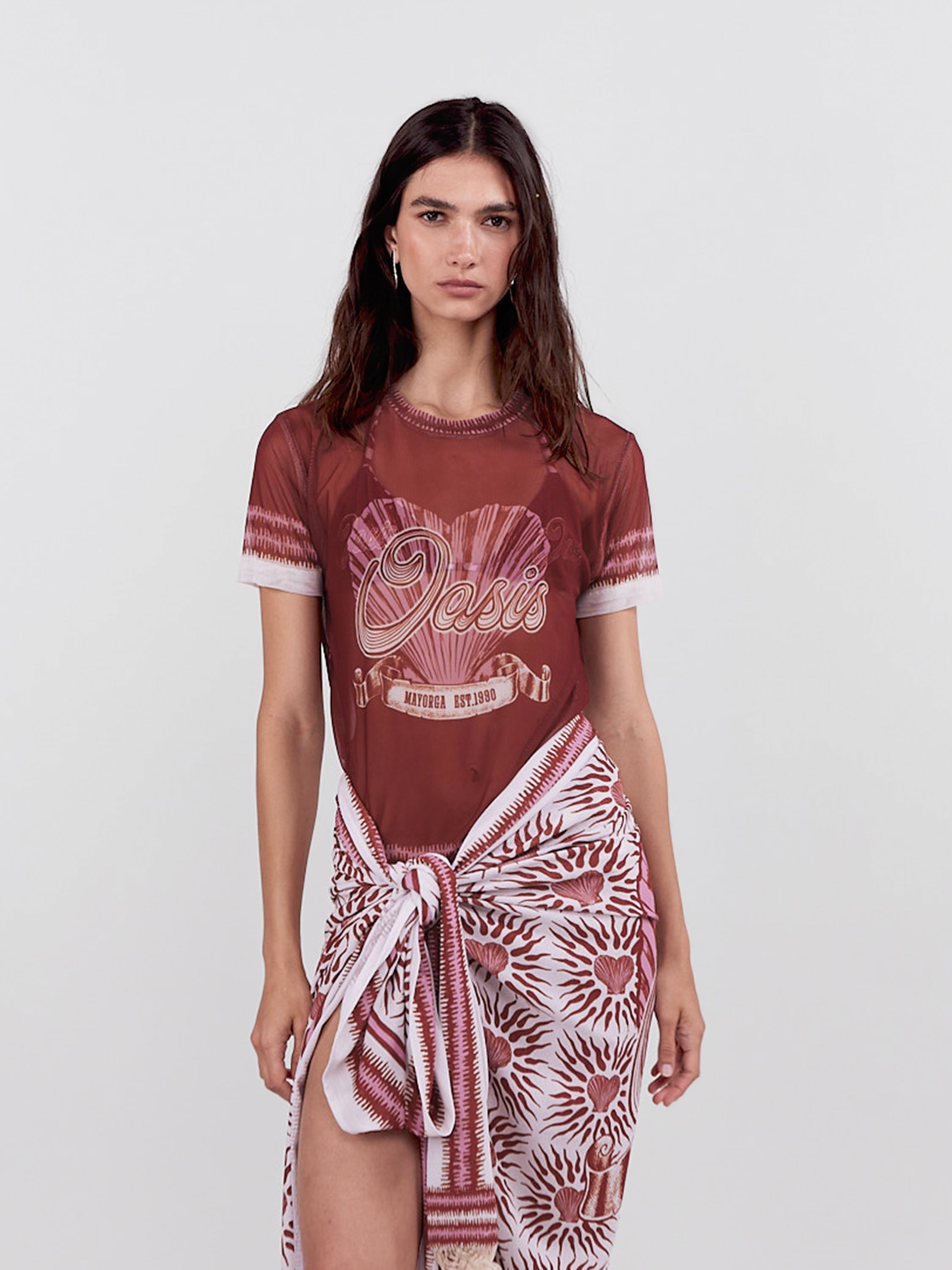 Oasis Mesh Top - Terracotta