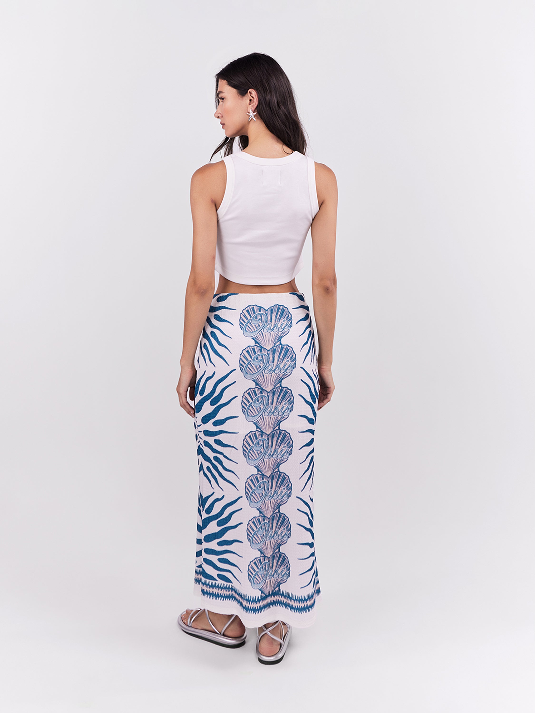 Oasis Skirt Midi - Blue