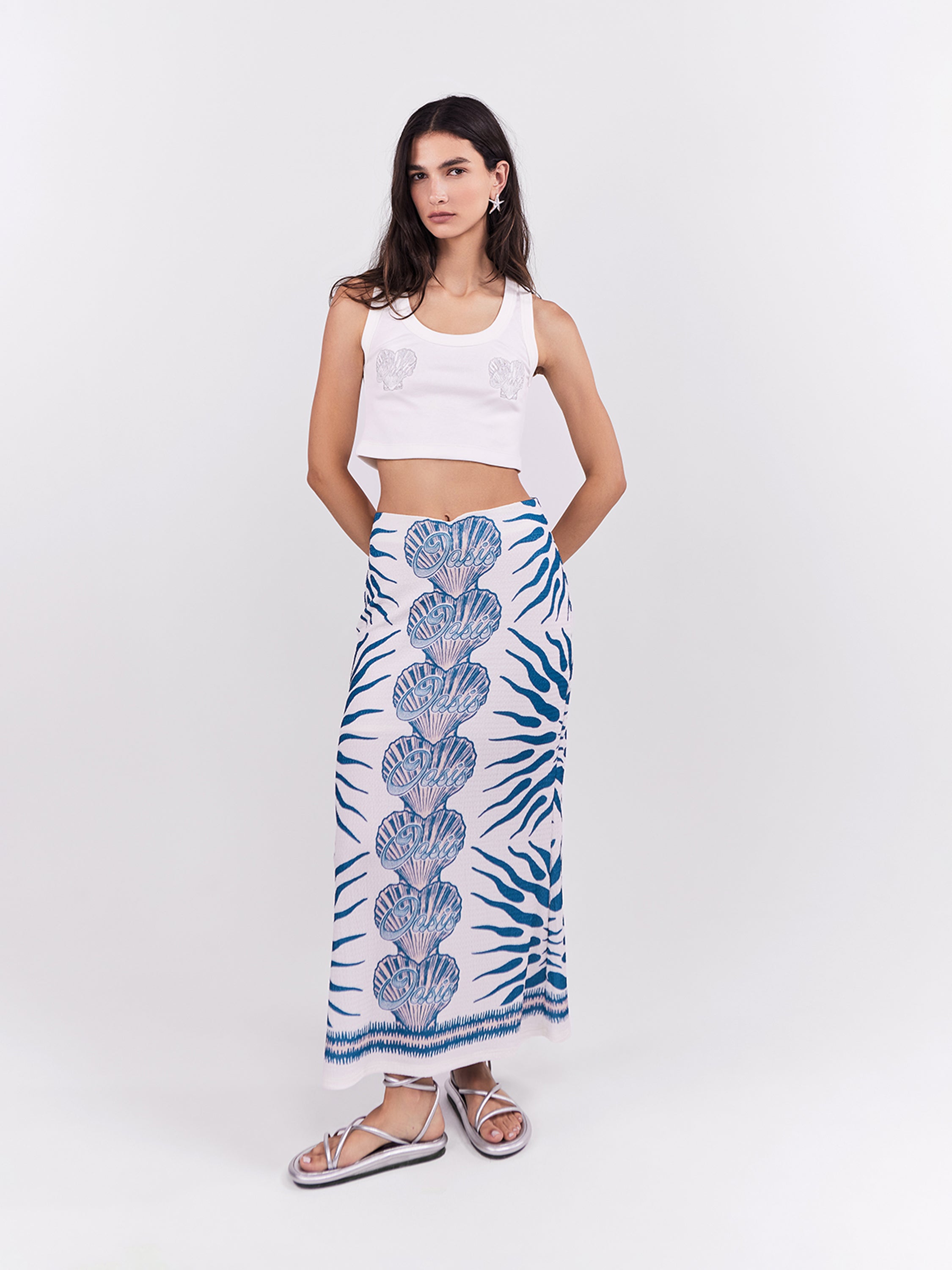 Oasis Cropped Tank Top - Ivory