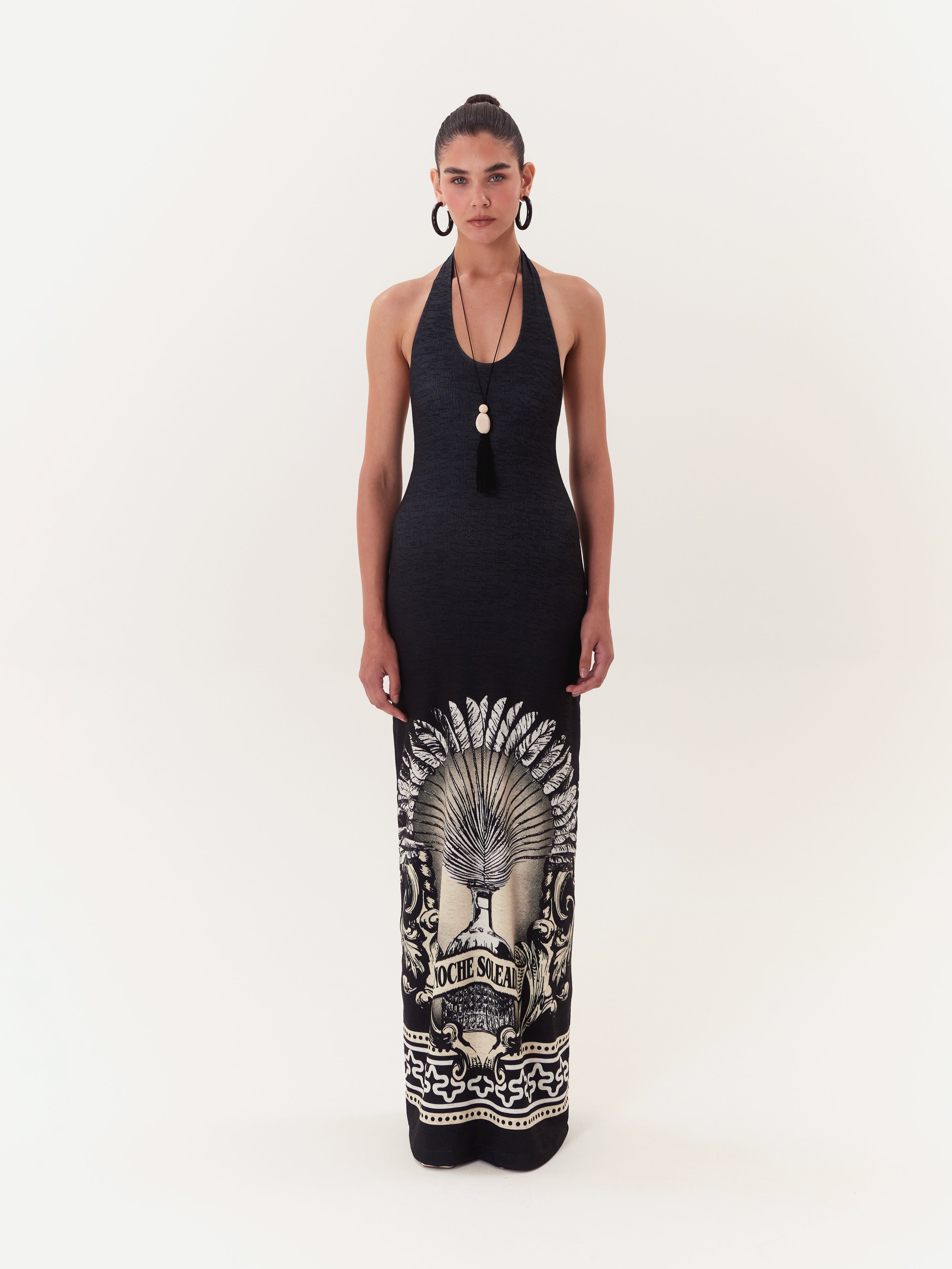 Solar Halter Maxi Dress - Black