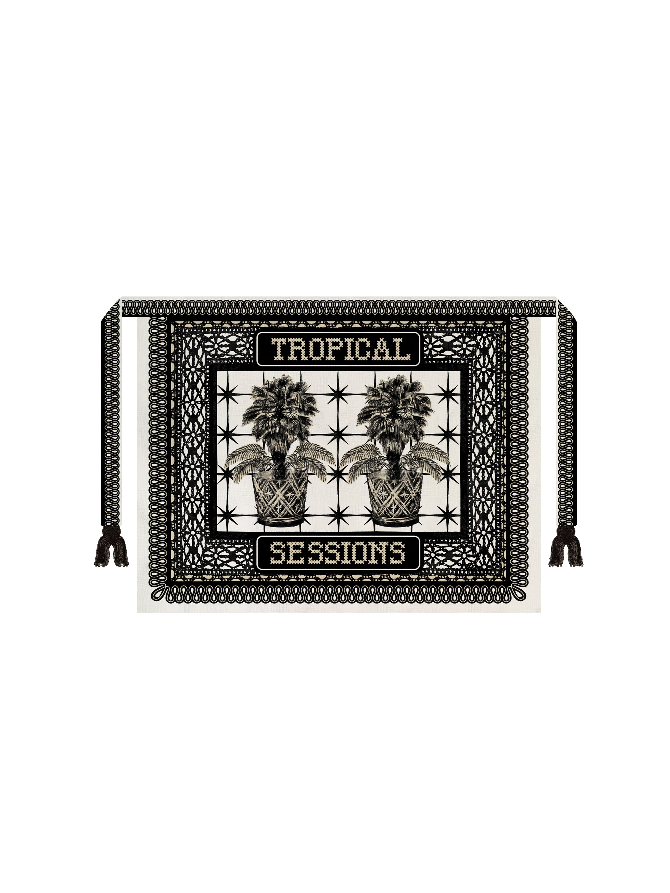 Tropical Sarong/Pareo - Black