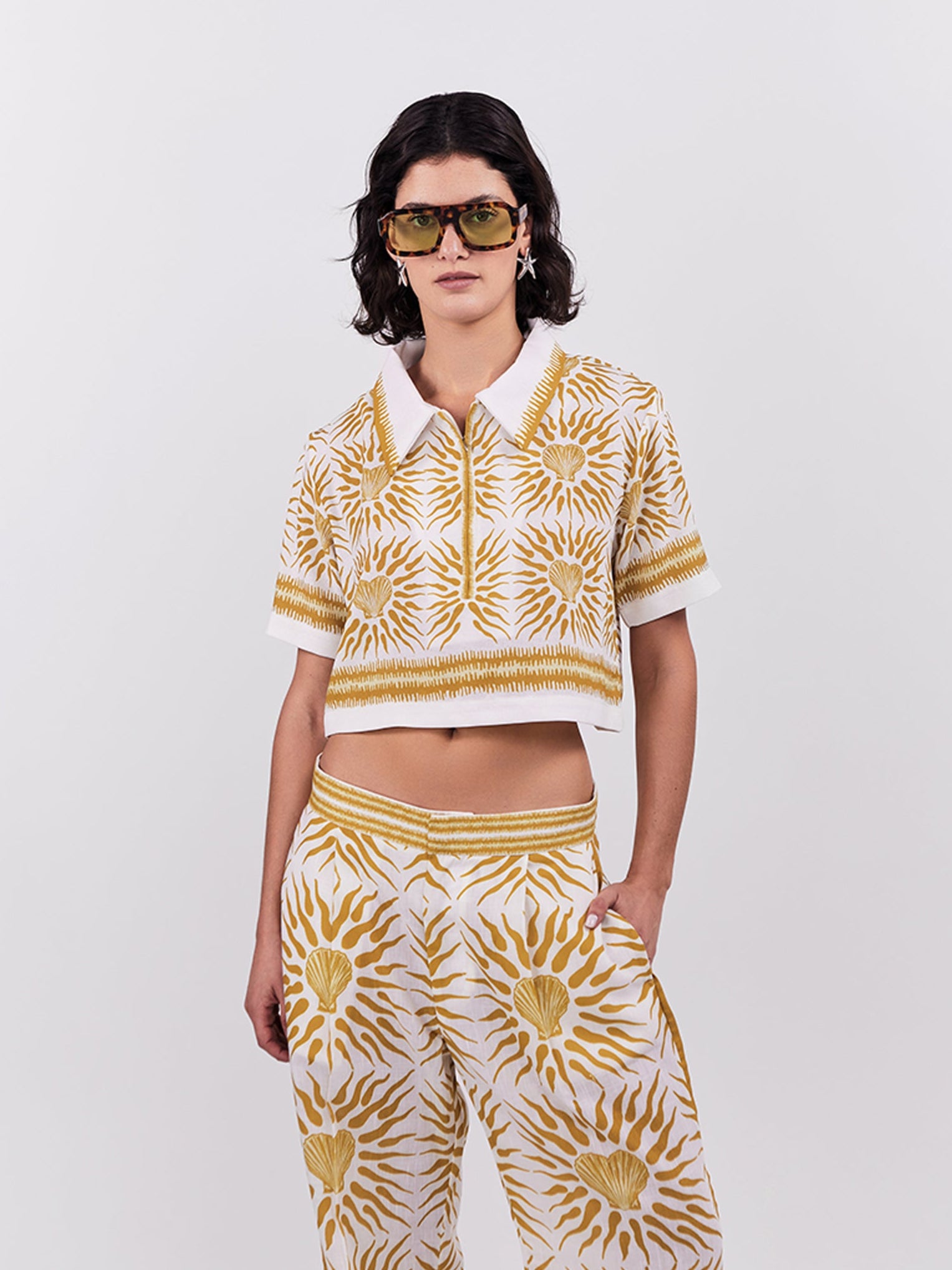 Oasis Cropped Polo - Ochre