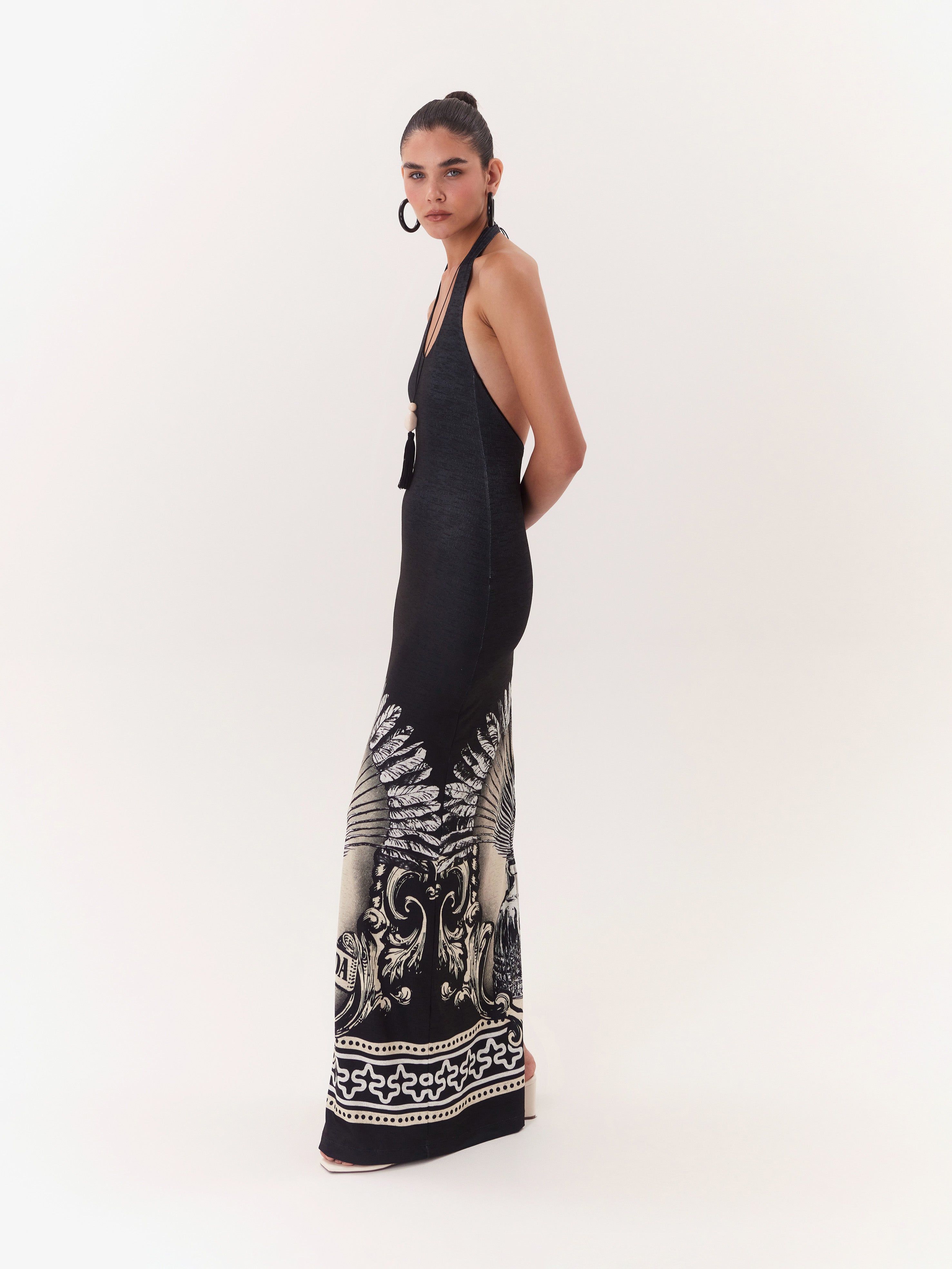 Solar Halter Maxi Dress - Black