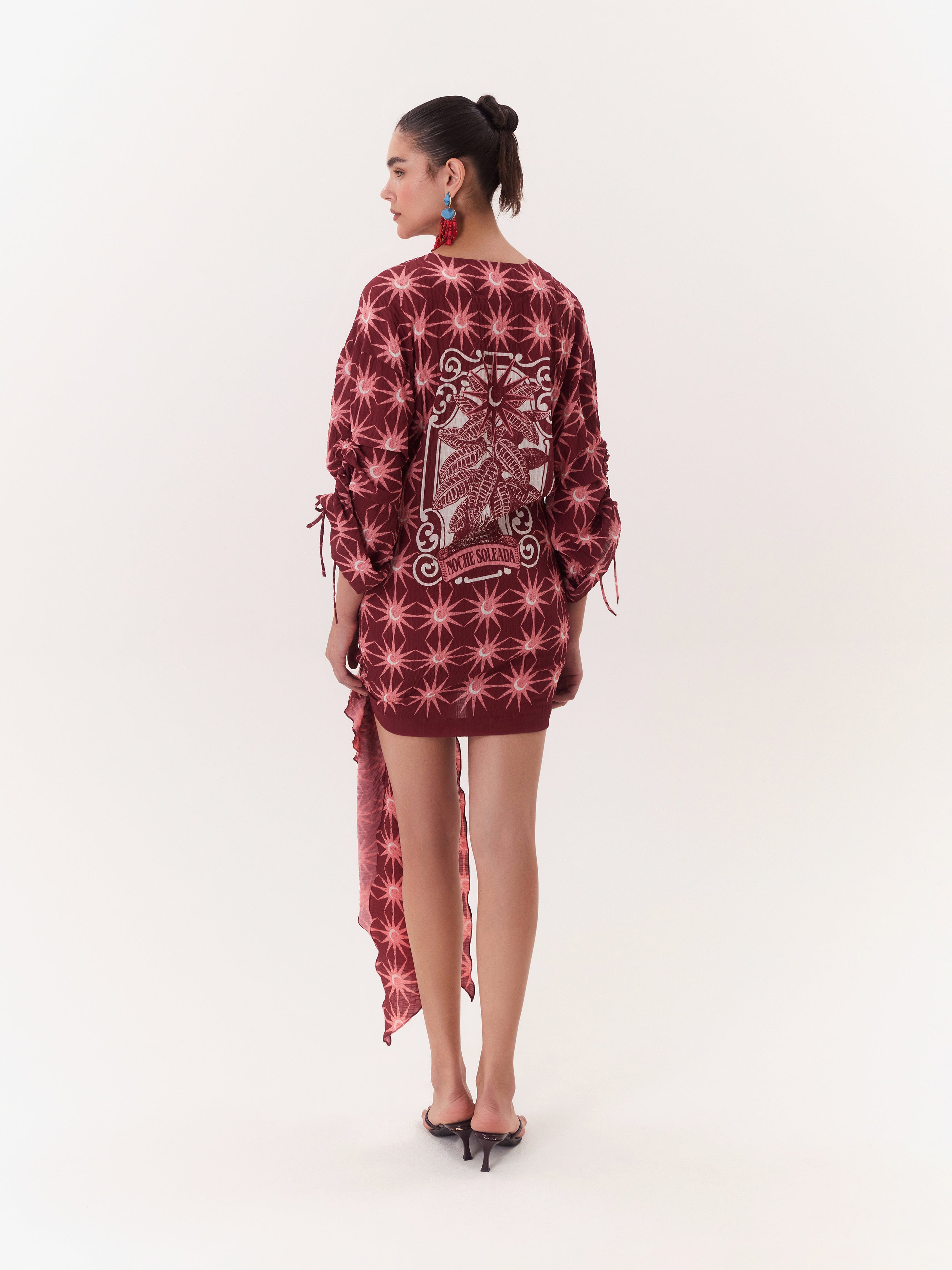 Solar Wrap Dress - Burgundy