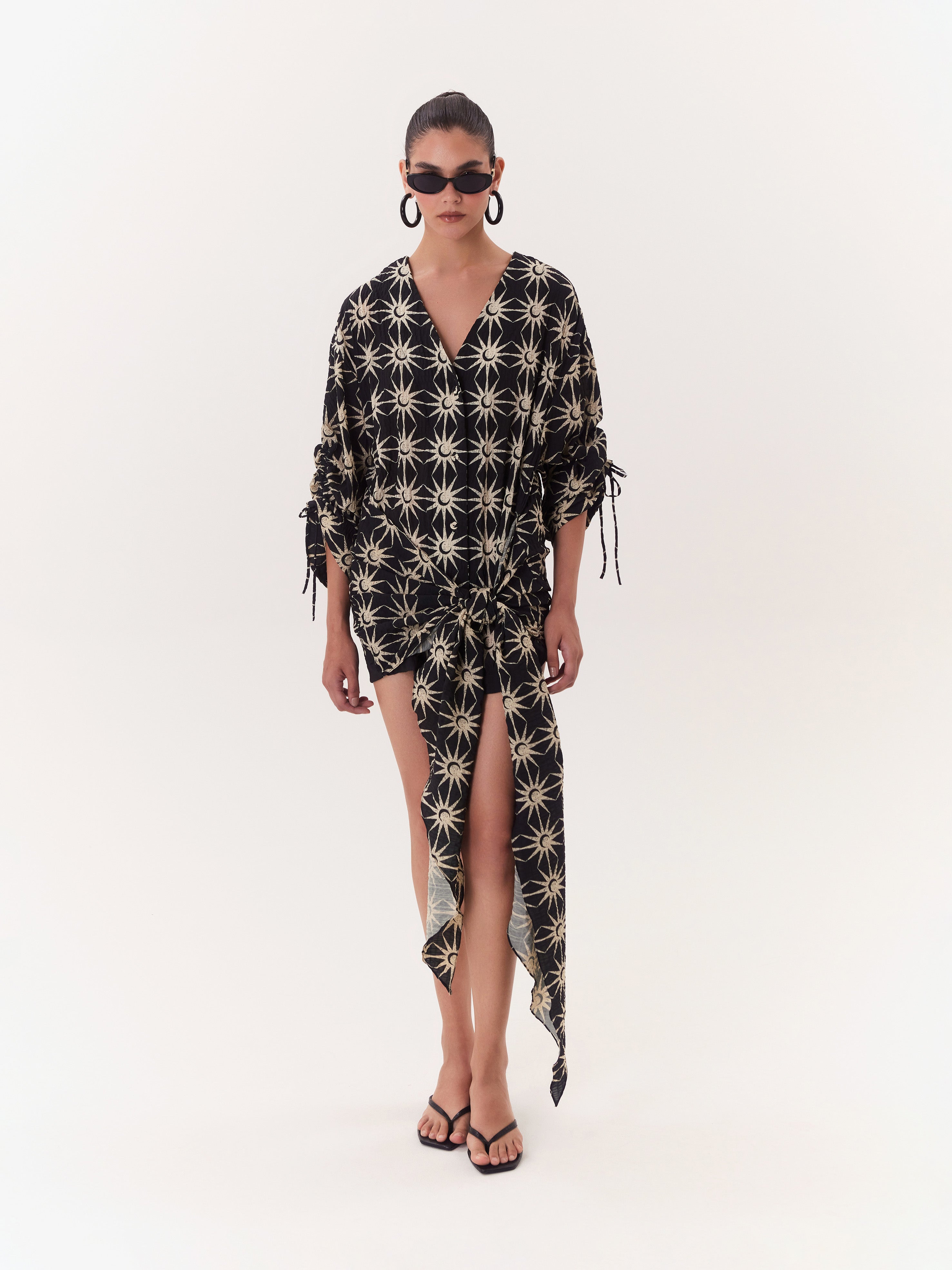 Solar Wrap Dress - Black