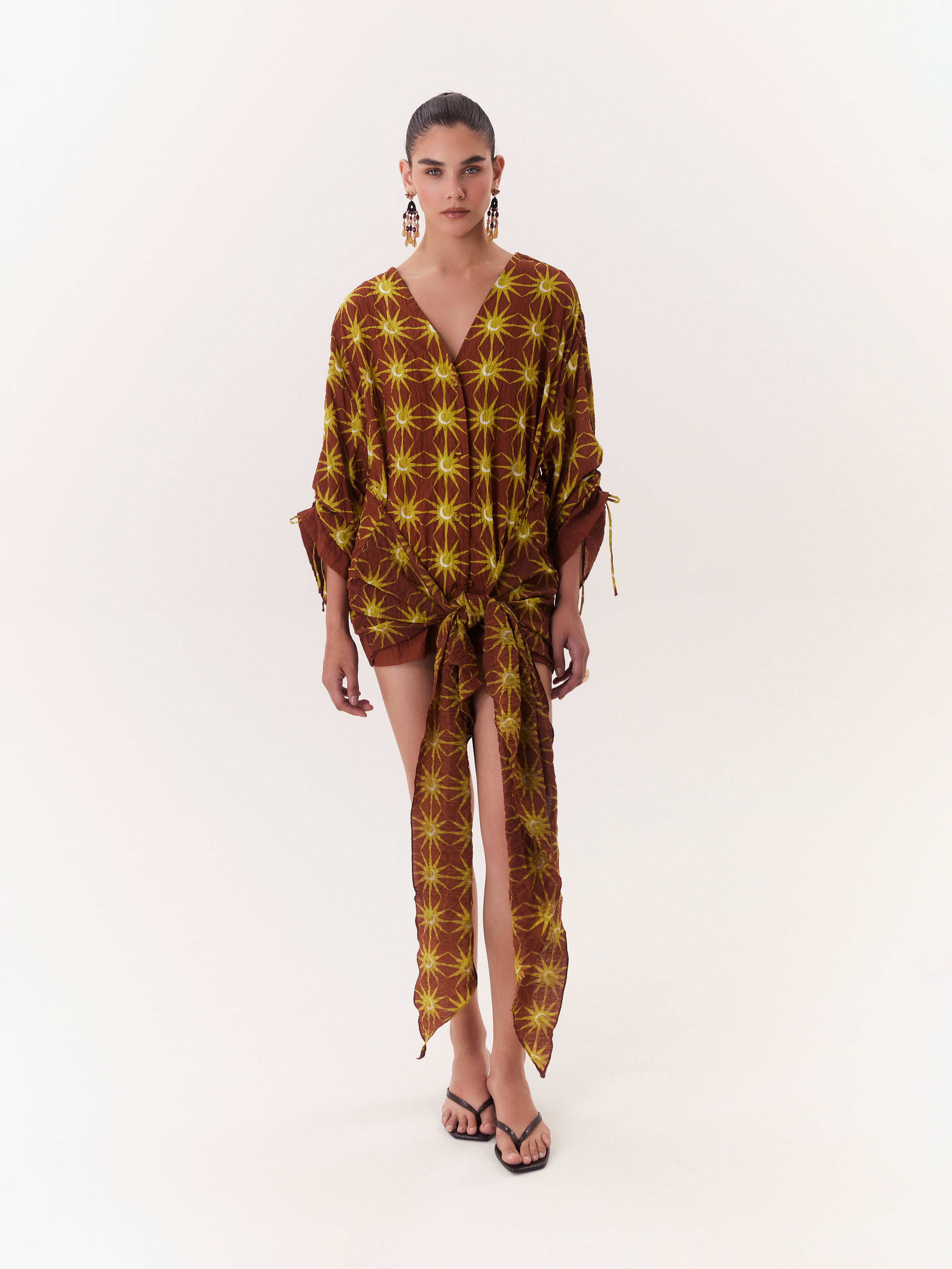 Solar Wrap Dress - Brown