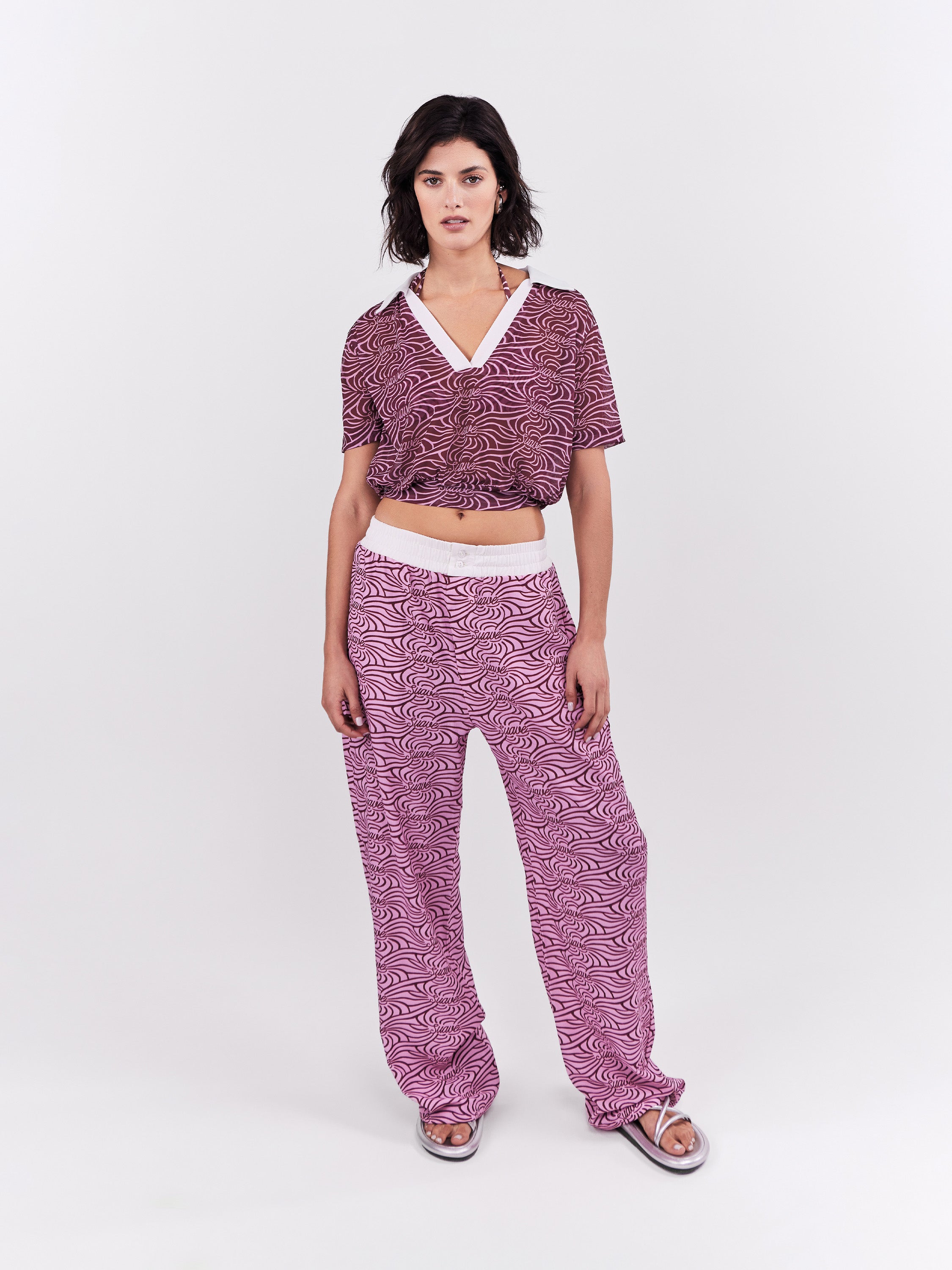 Suave Elastic Trousers - Magenta