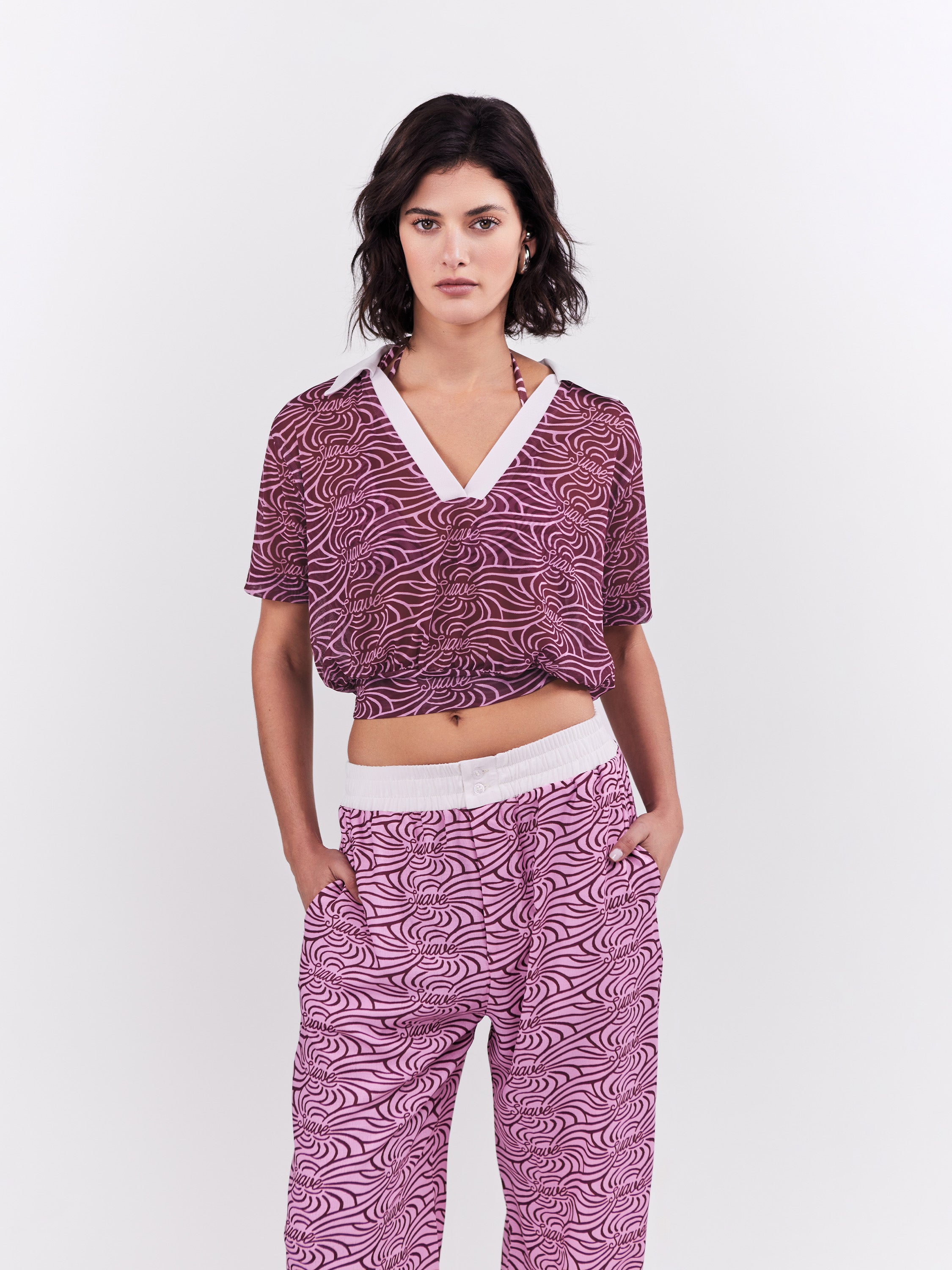 Suave Elastic Trousers - Magenta