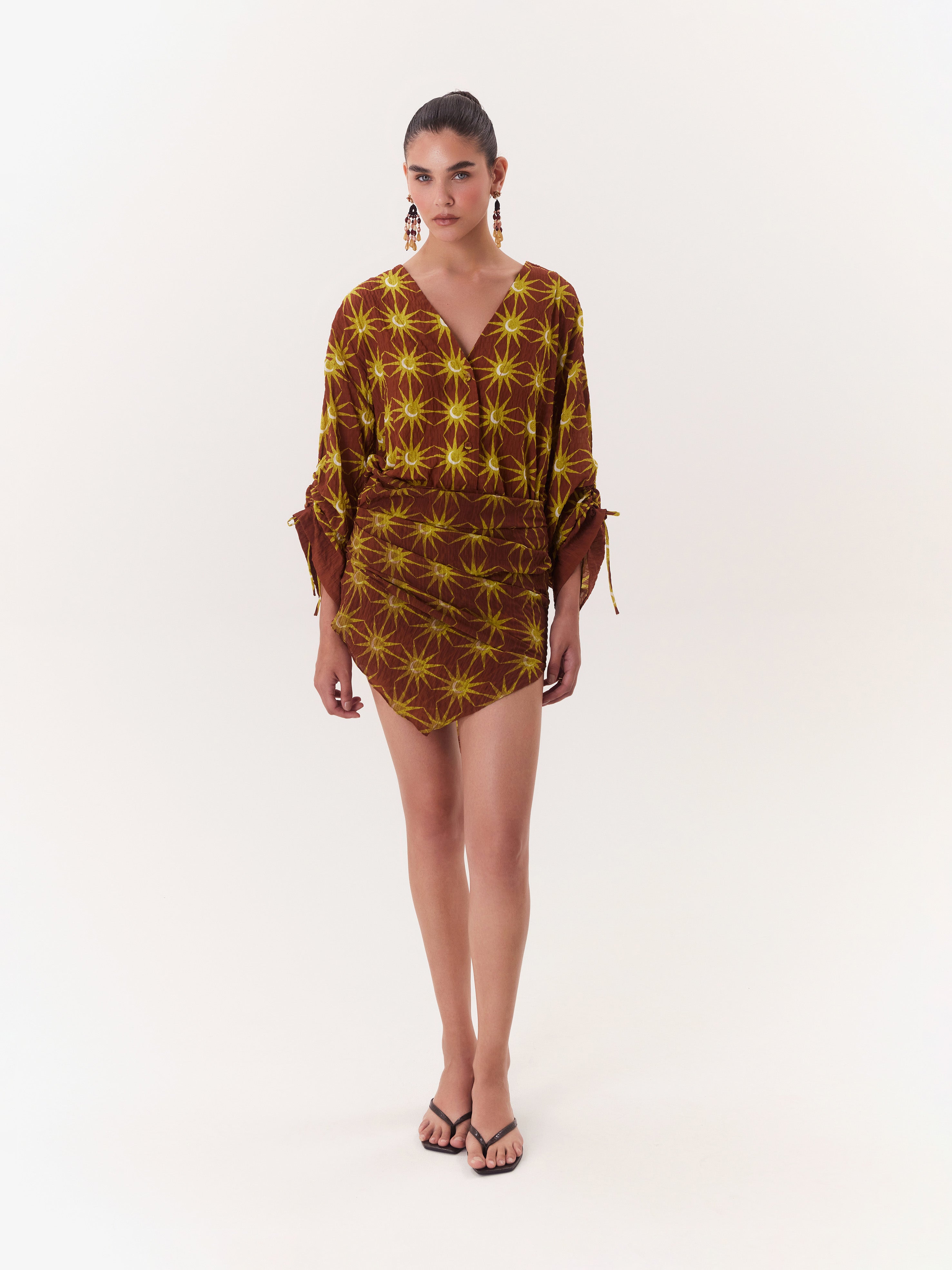 Solar Wrap Dress - Brown