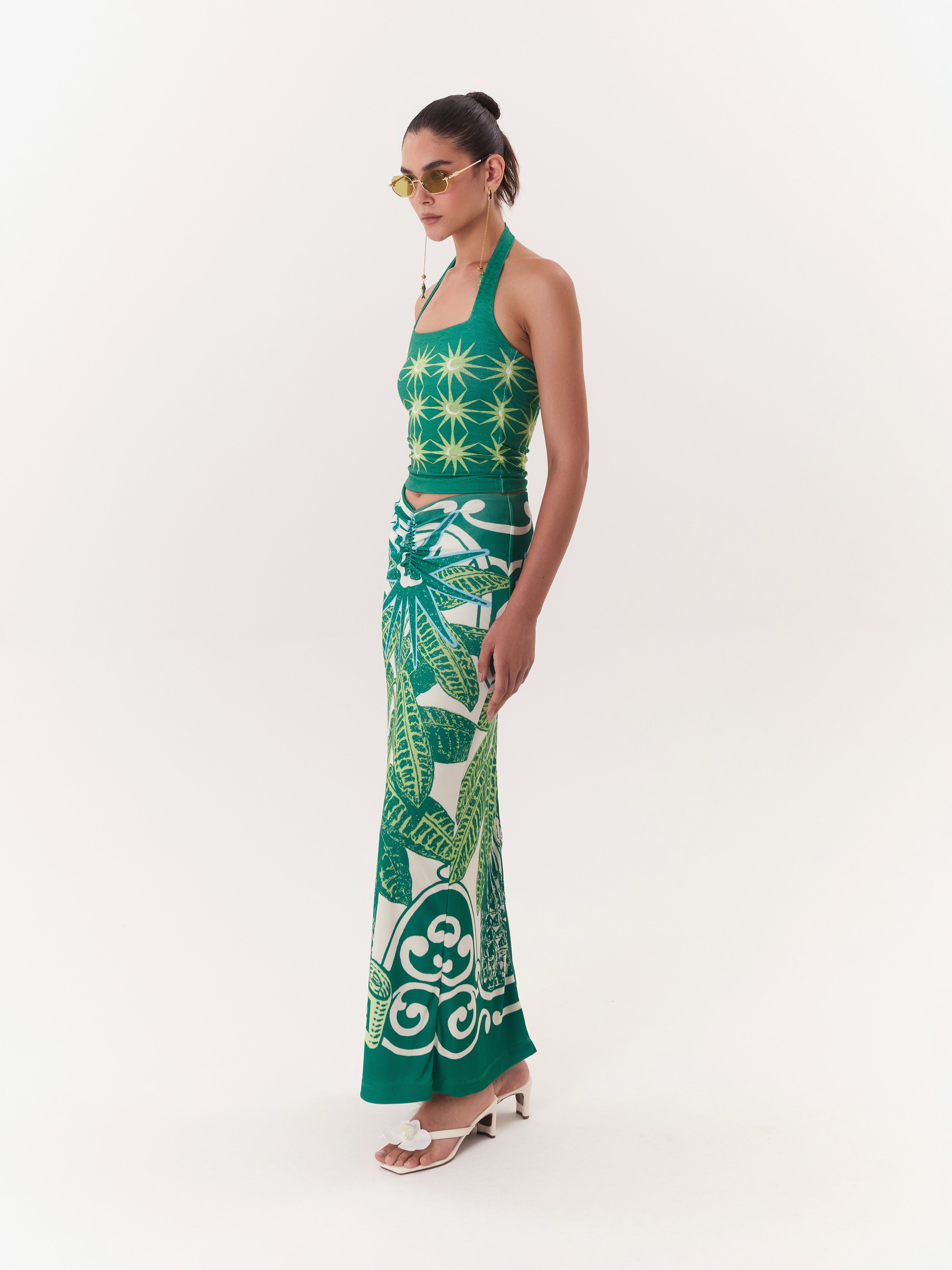 Solar Maxi Skirt - Green