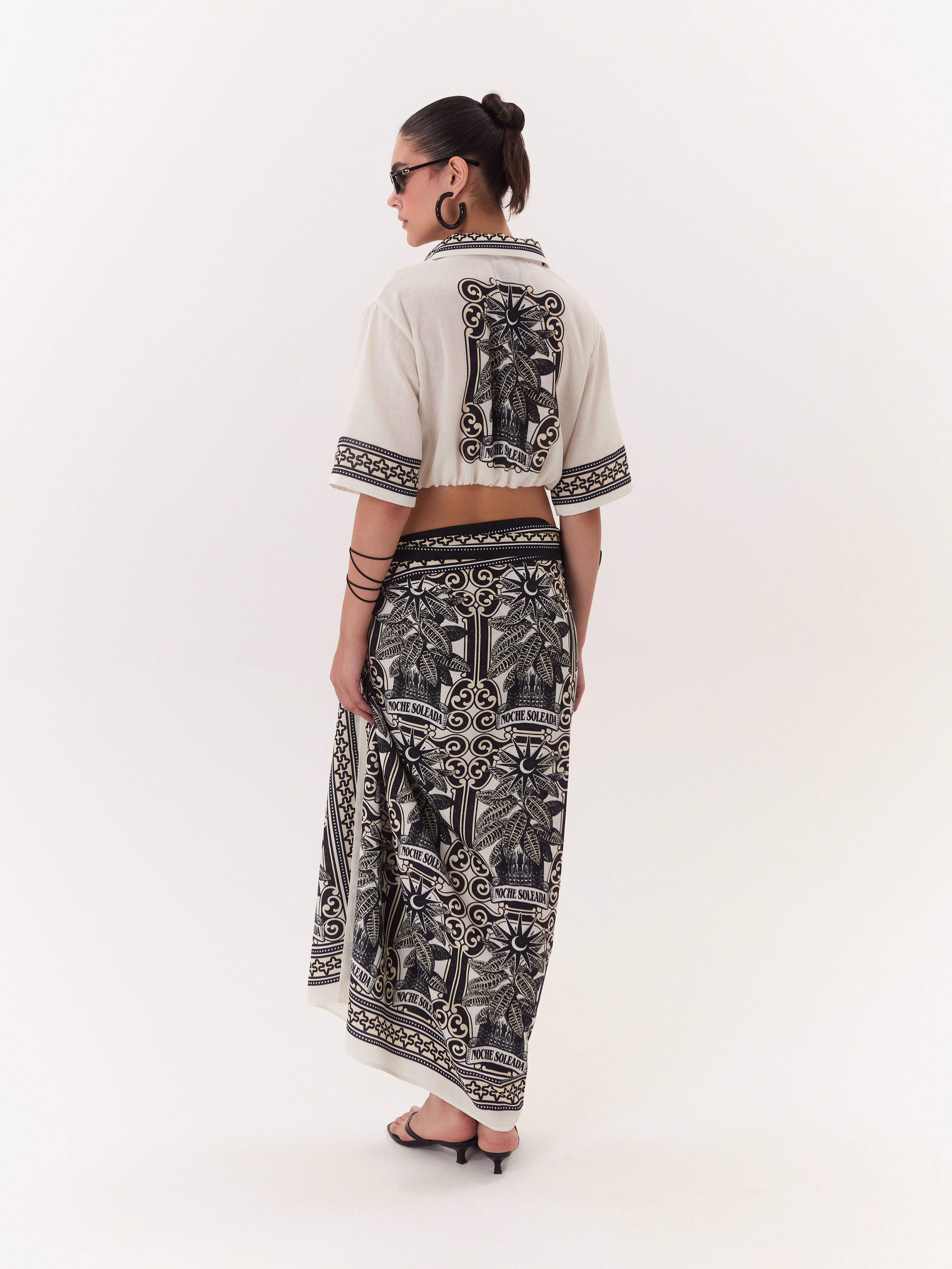 Solar Cropped Polo - Black