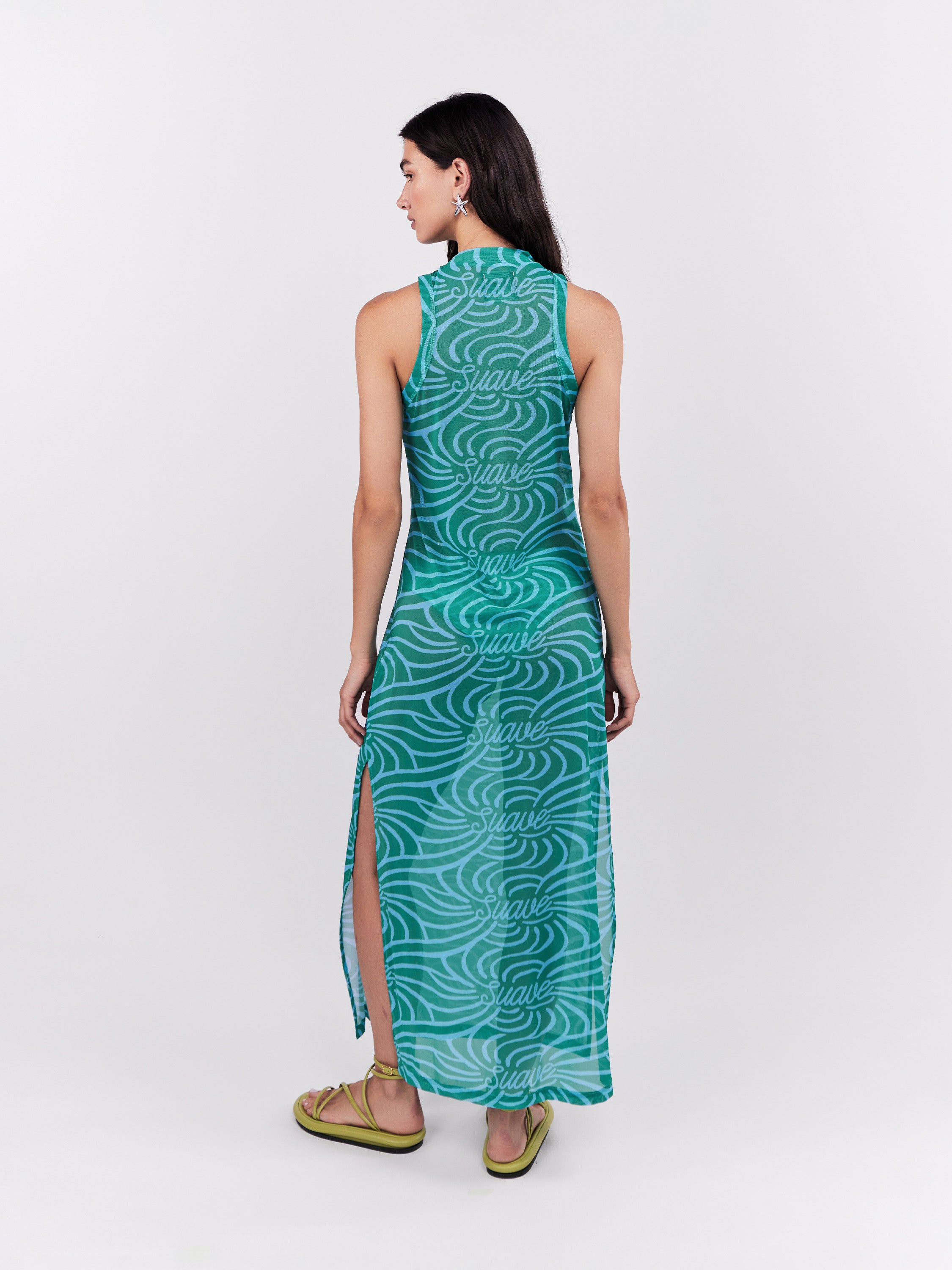 Suave Mesh Dress - Turquoise