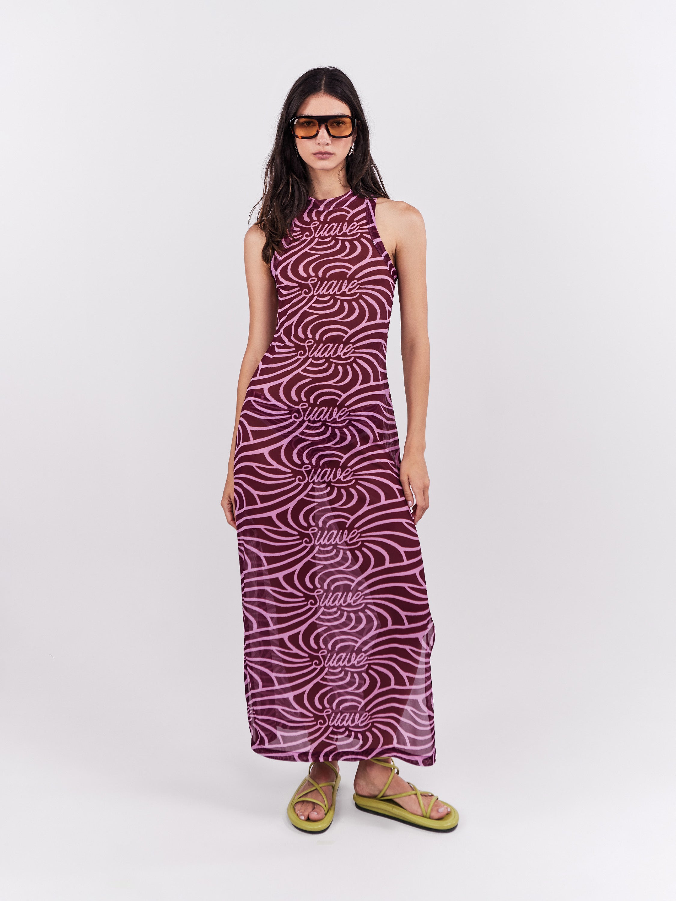 Suave Mesh Dress - Magenta