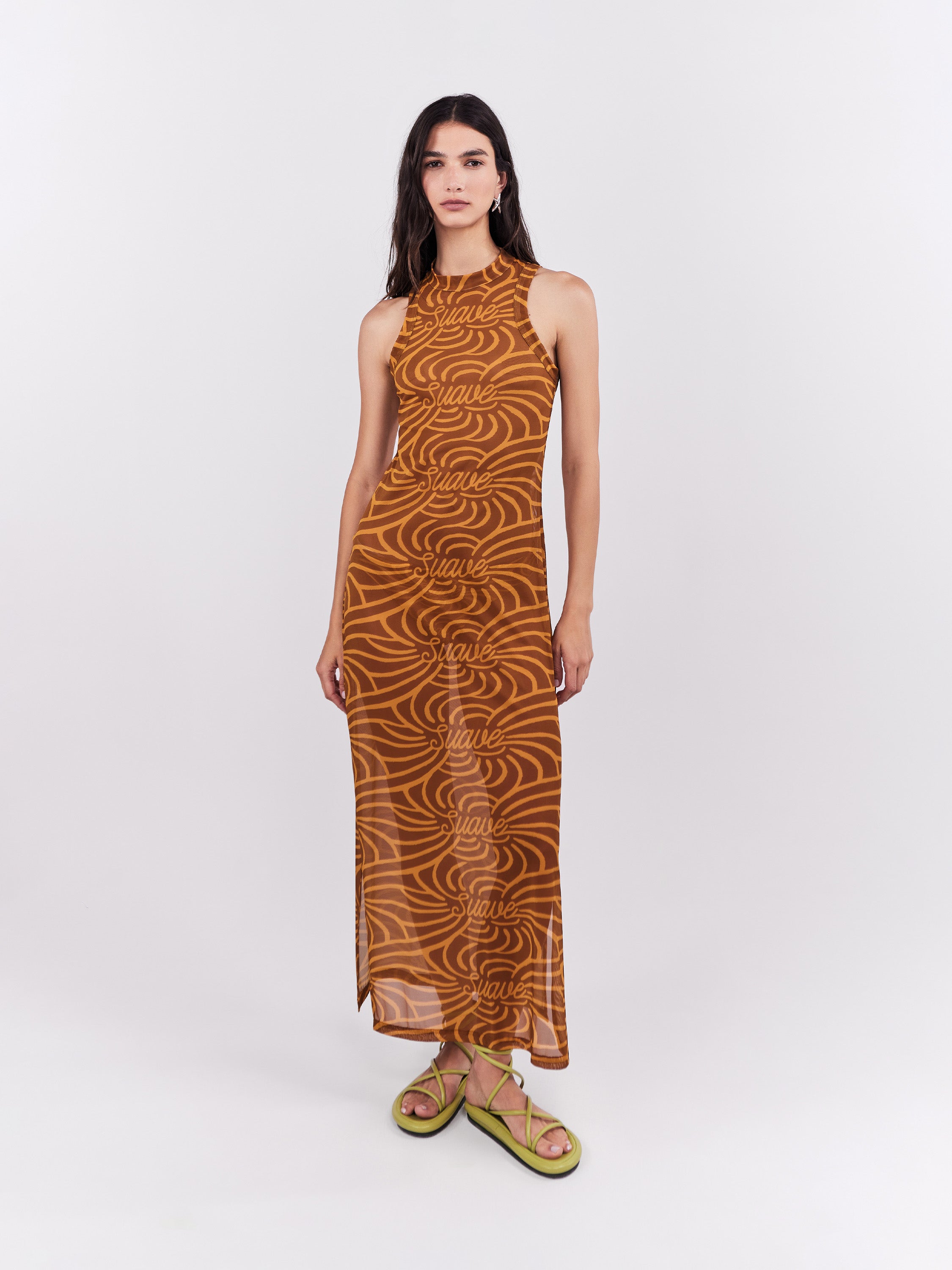 Suave Mesh Dress - Ochre