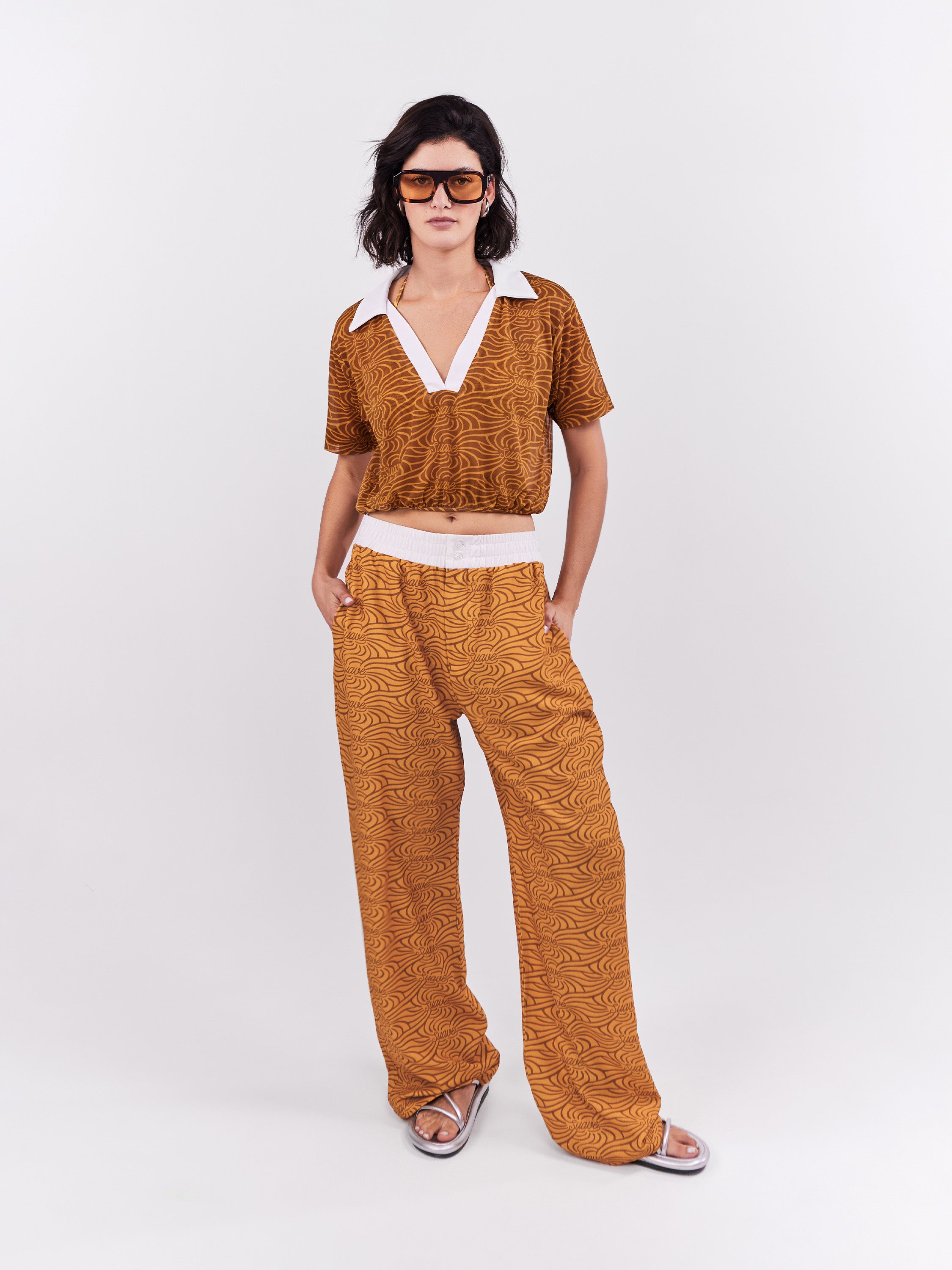 Suave Elastic Trousers - Ochre