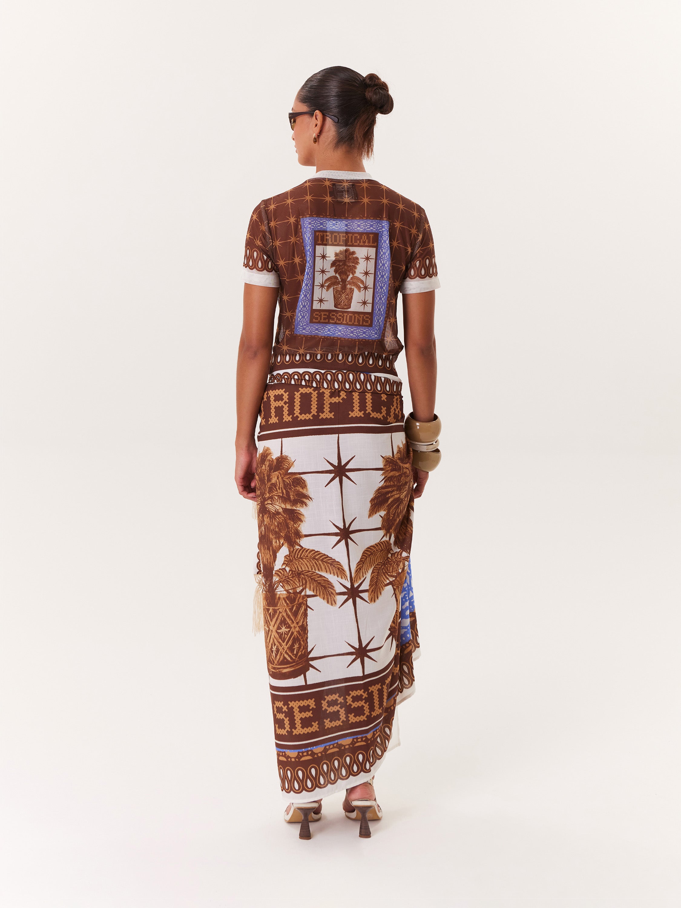 Tropical Mesh Top - Blue