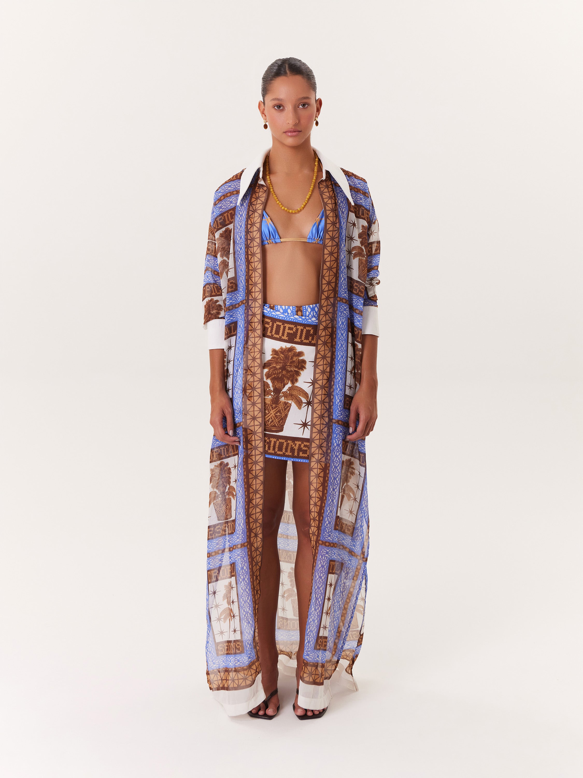 Tropical Mini Skirt - Blue