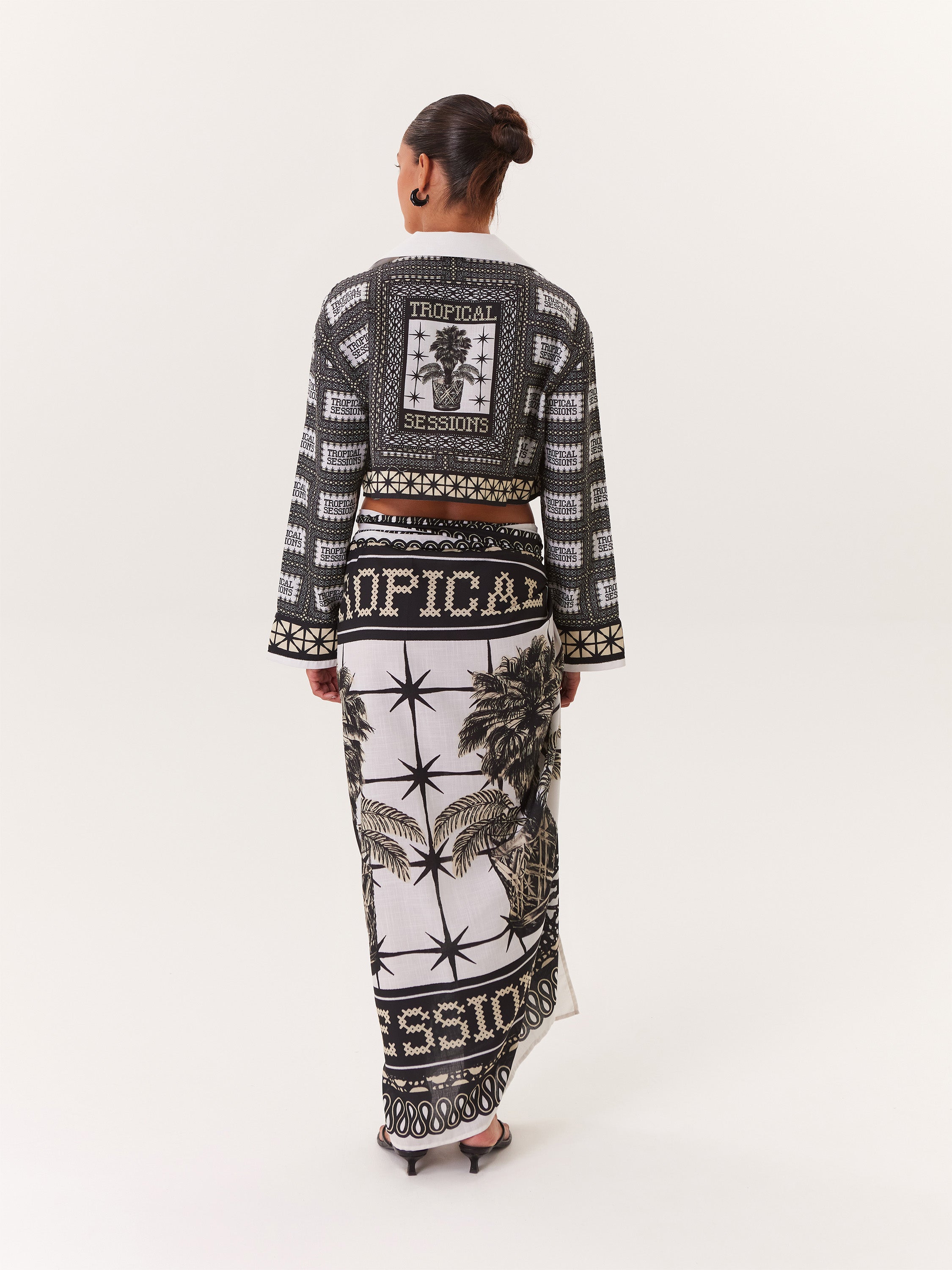 Tropical Sarong/Pareo - Black