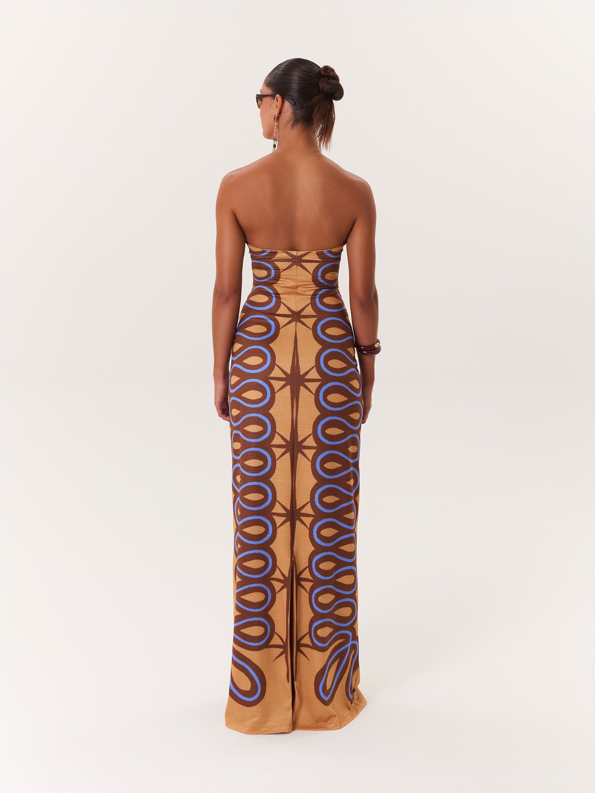 Tropical Maxi Dress - Blue