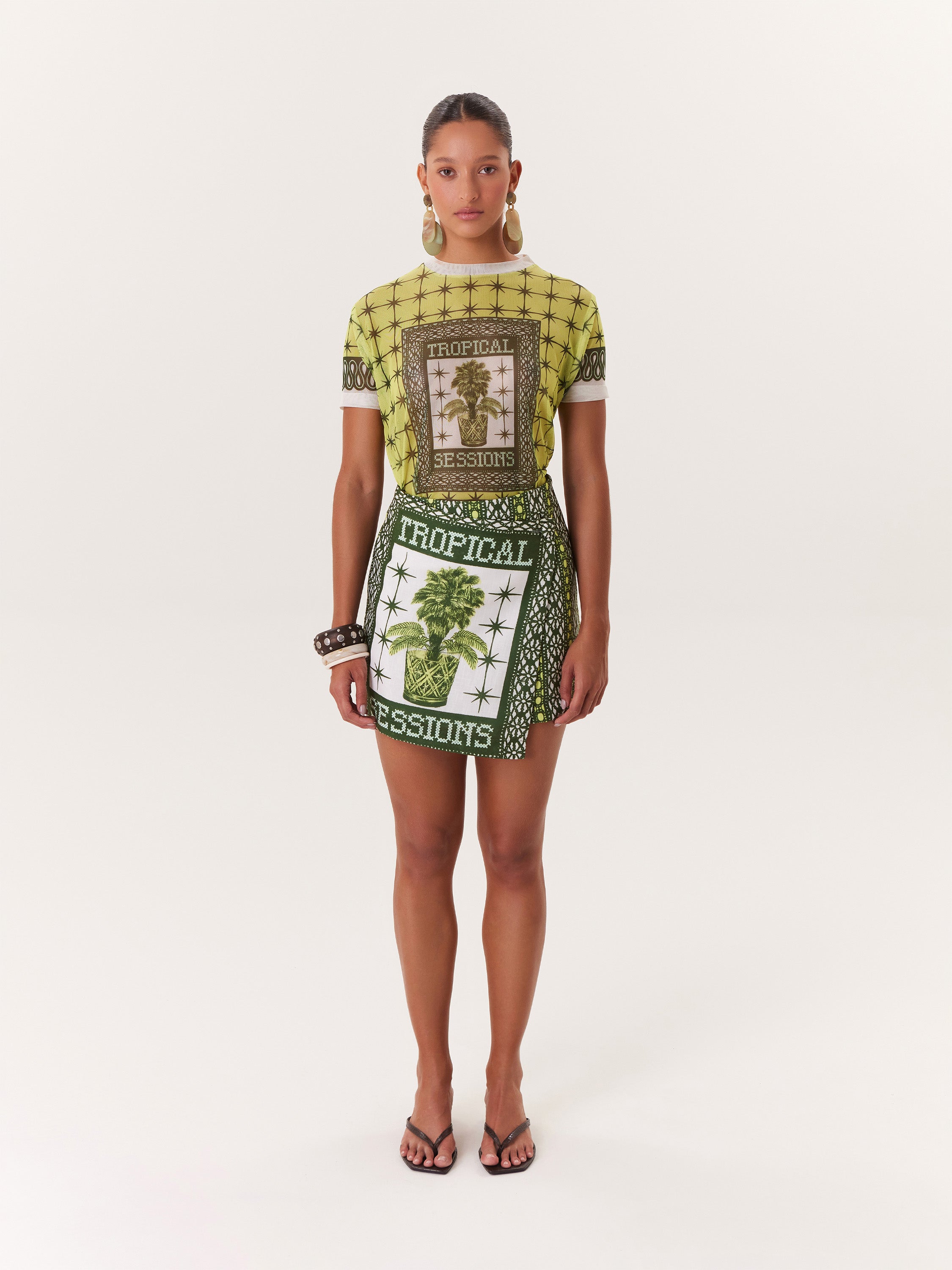 Tropical Mini Skirt - Green