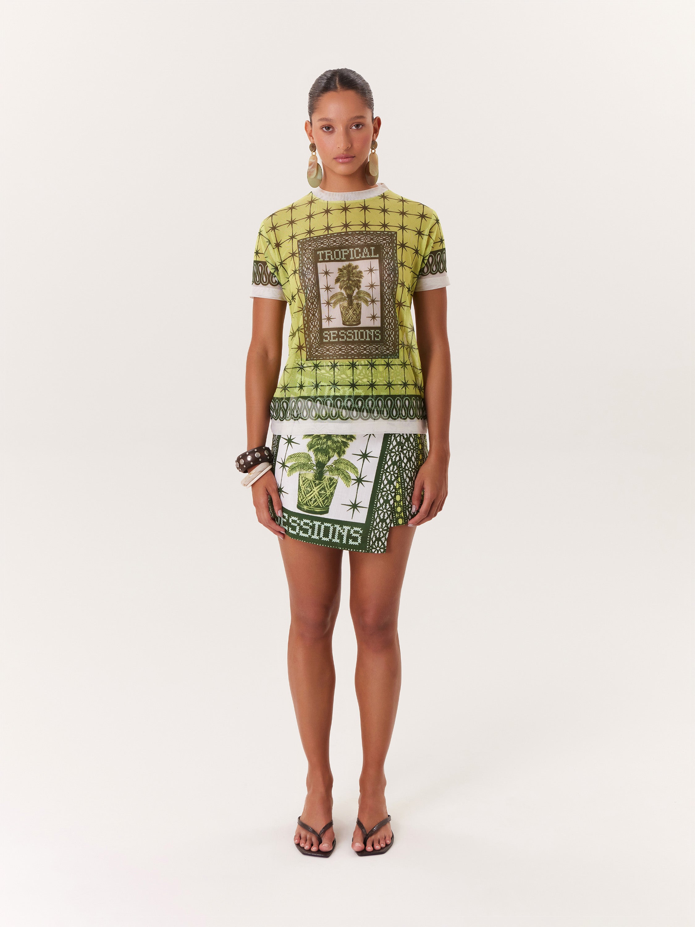 Tropical Mesh Top - Green