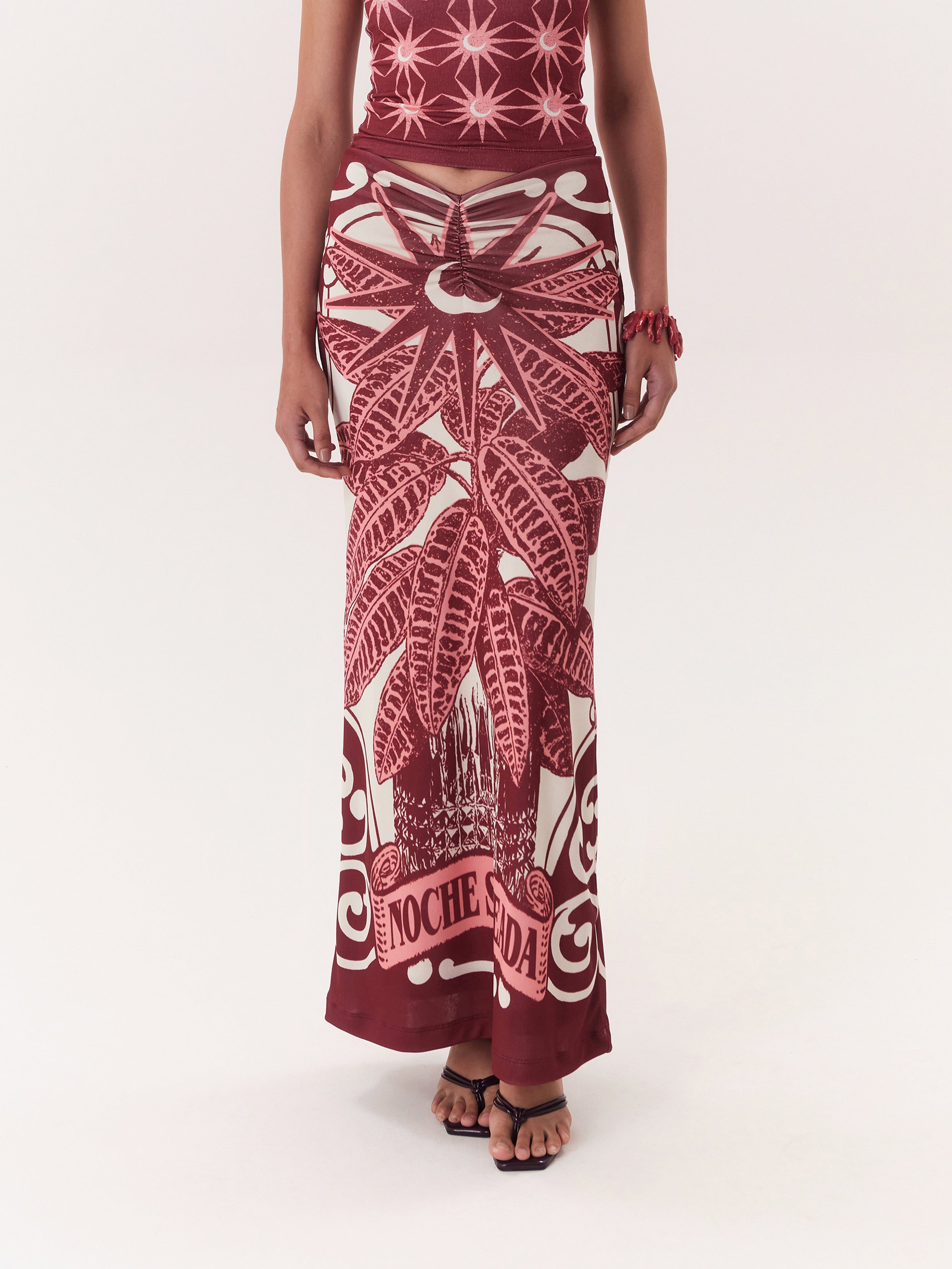 Solar Maxi Skirt - Burgundy