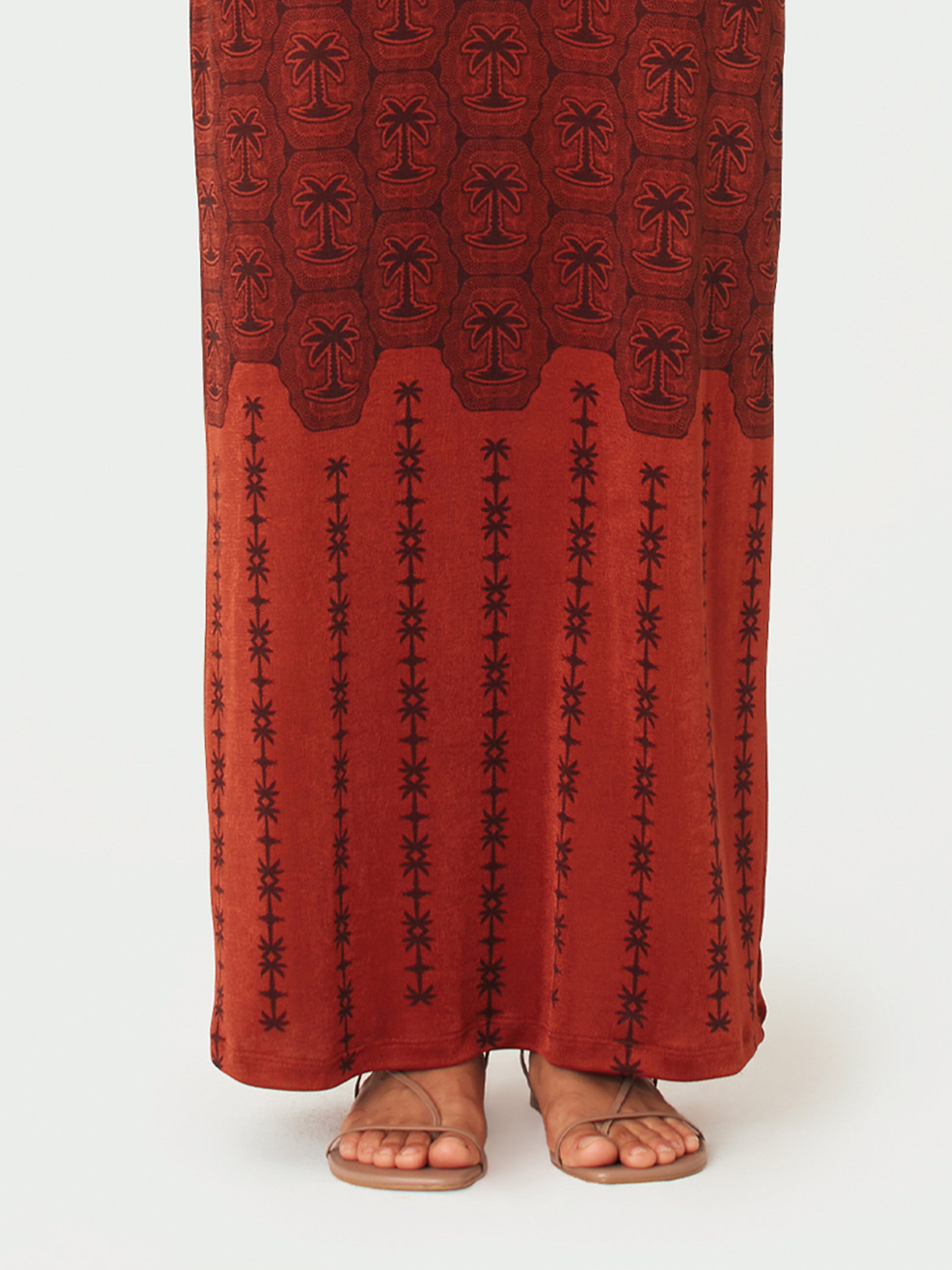 Vitrola Maxi Dress - Terracotta