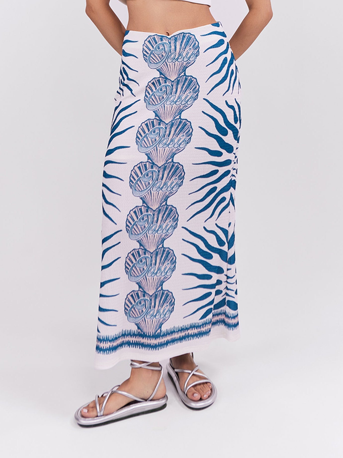 Oasis Skirt Midi   - Blue