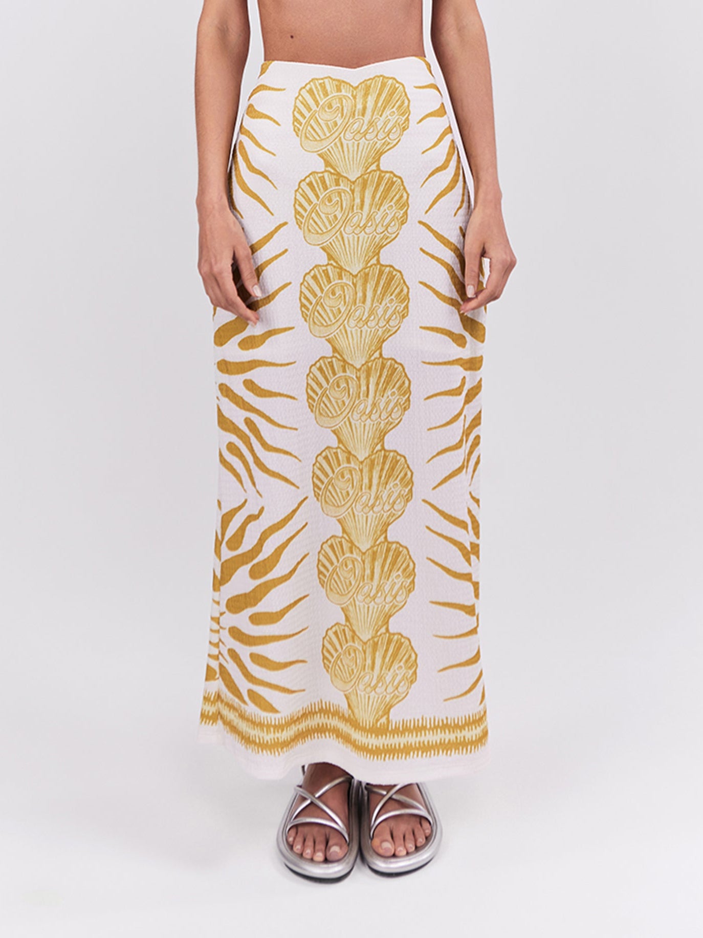 Oasis Skirt Midi   - Ochre