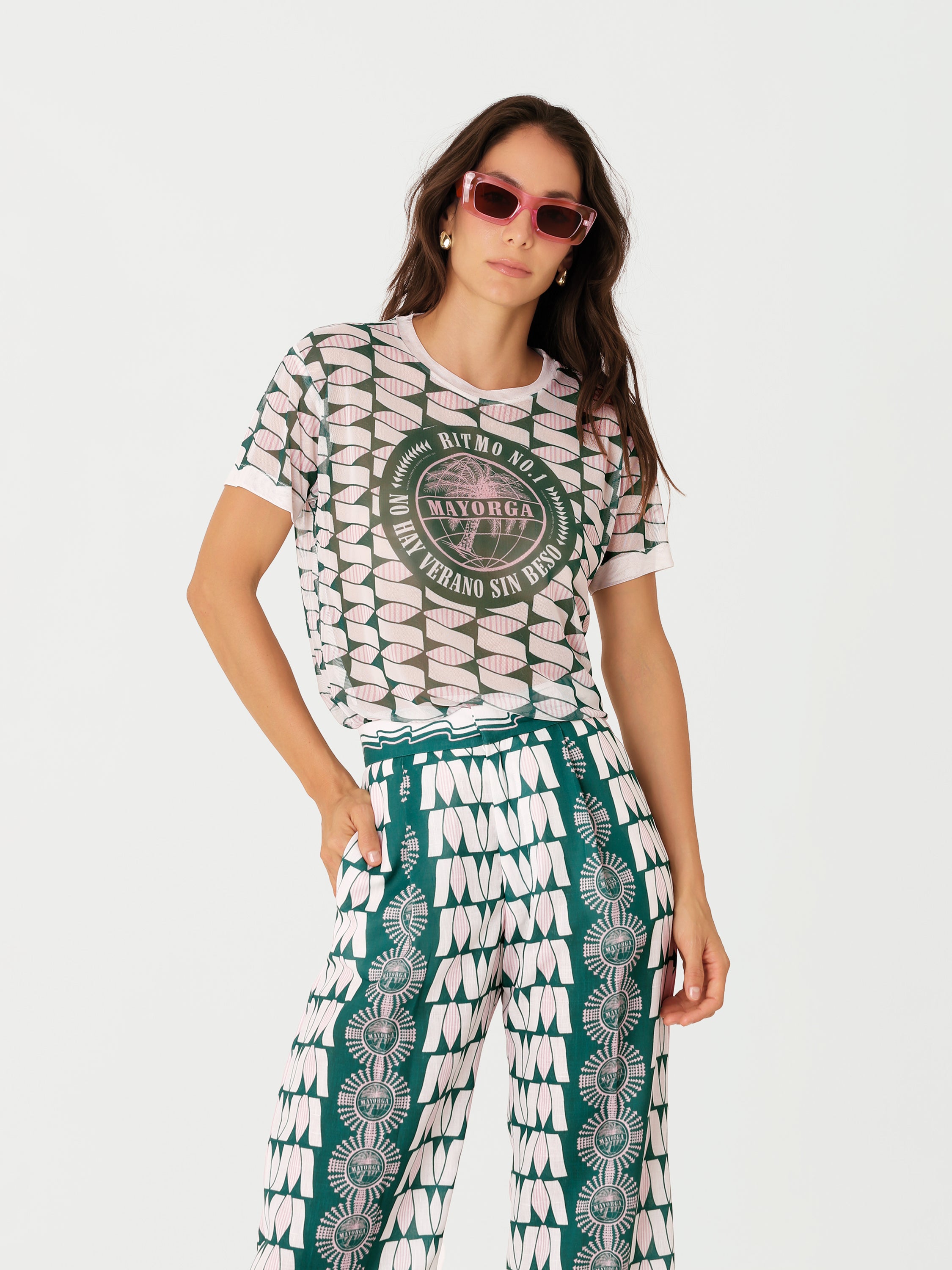 Records Mesh Top - Green