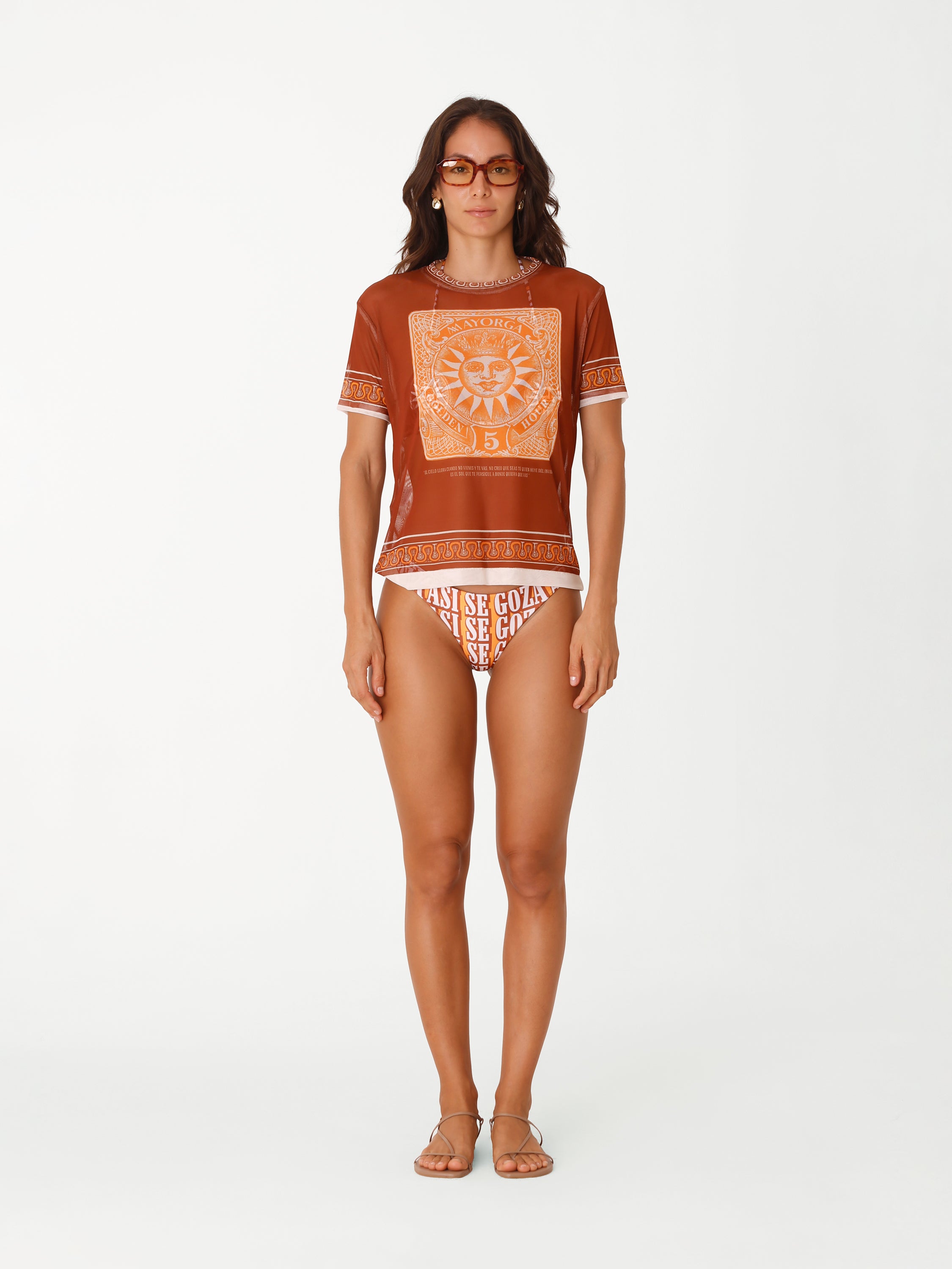 Goza Mesh Top - Terracotta