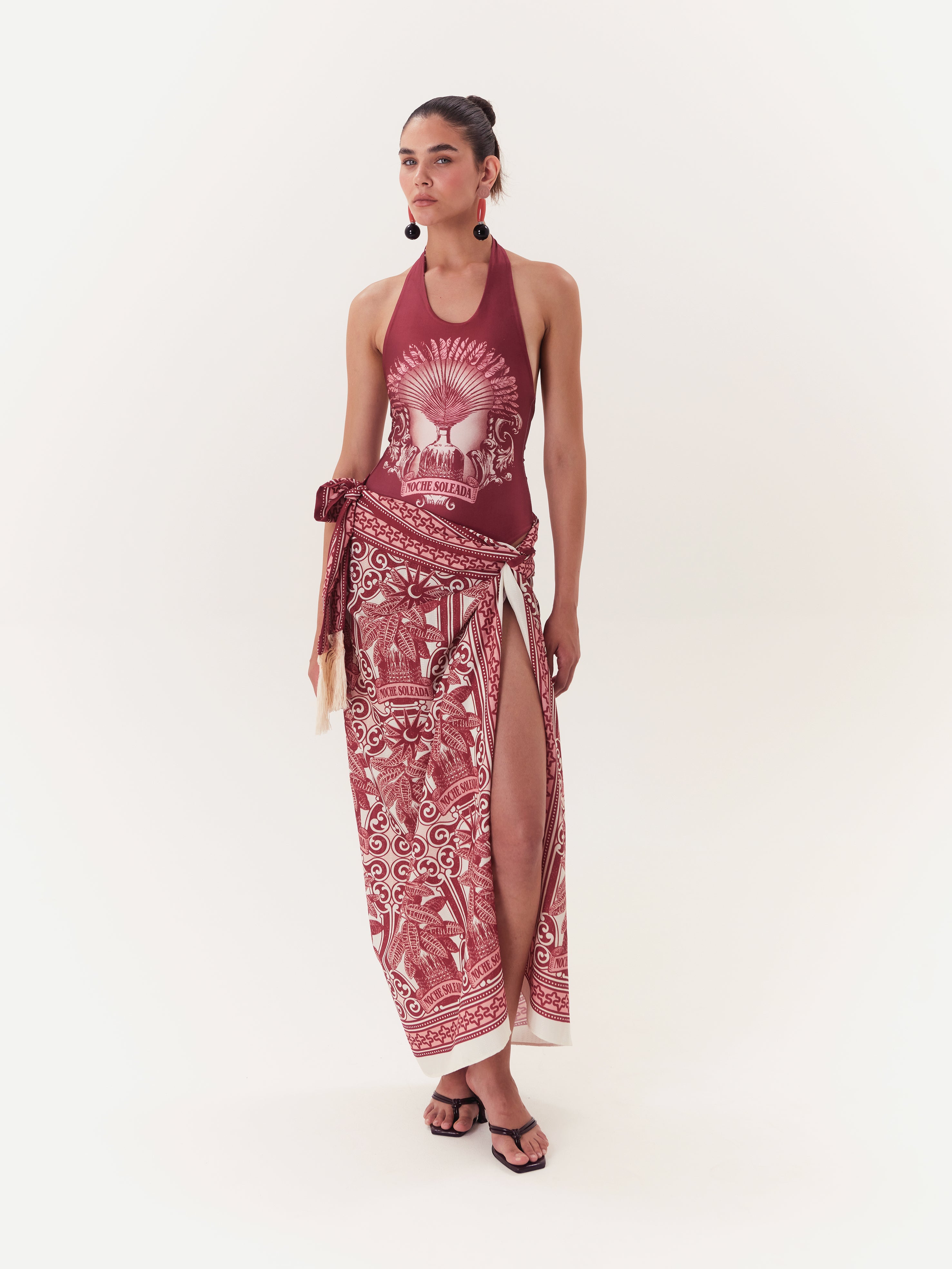 Solar Sarong/Pareo - Burgundy