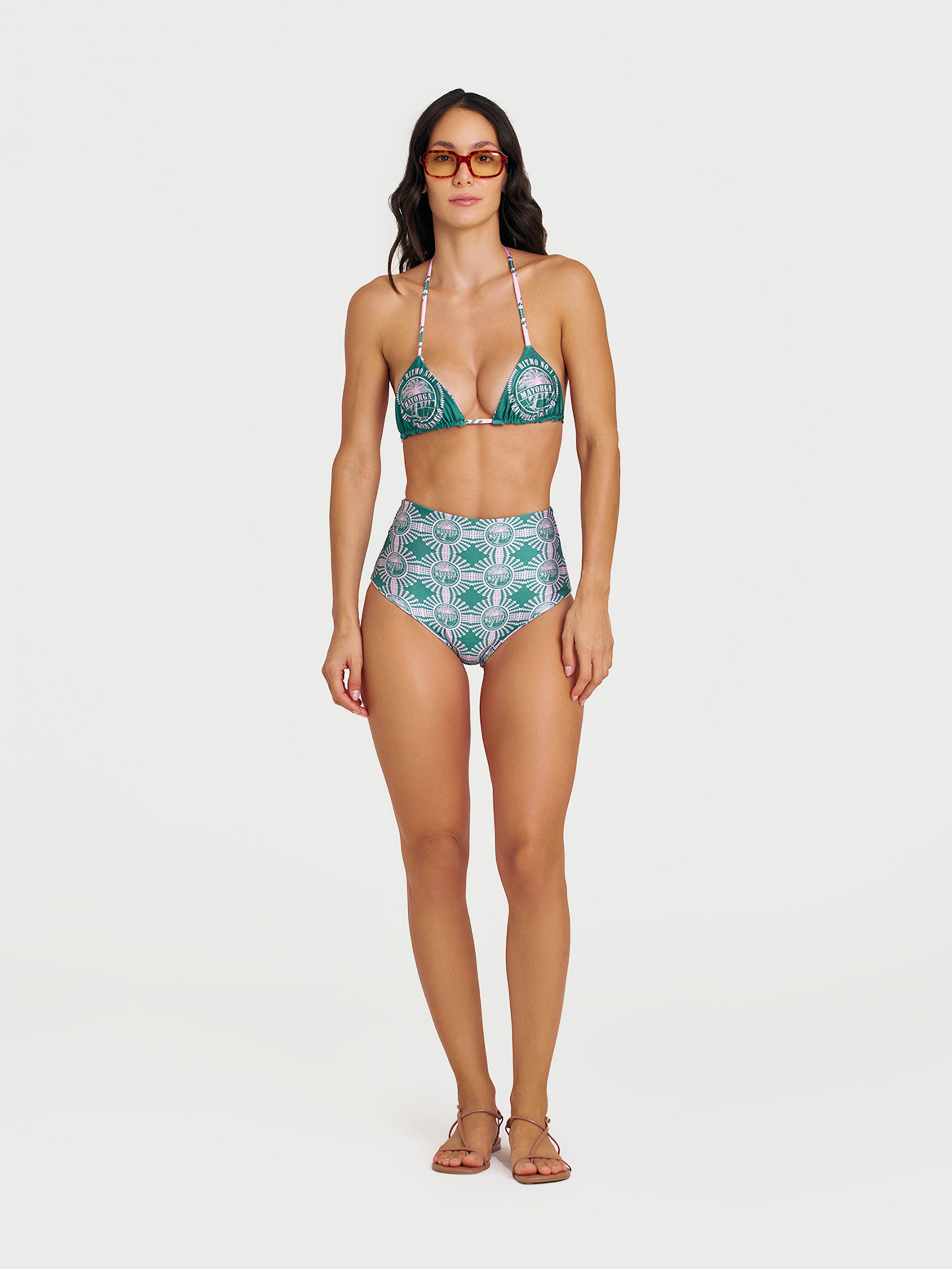 Records Bikini Top - Green