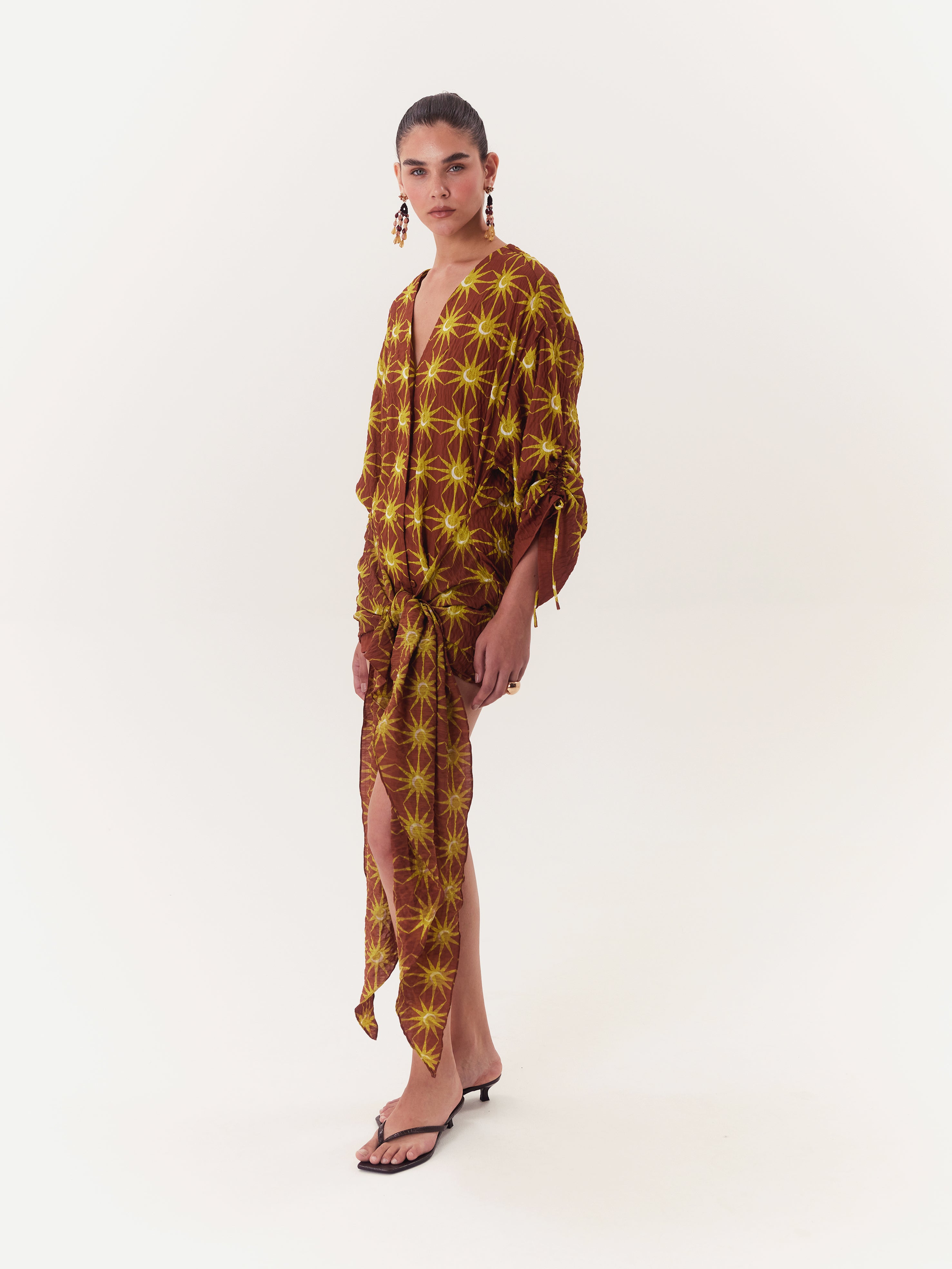 Solar Wrap Dress - Brown